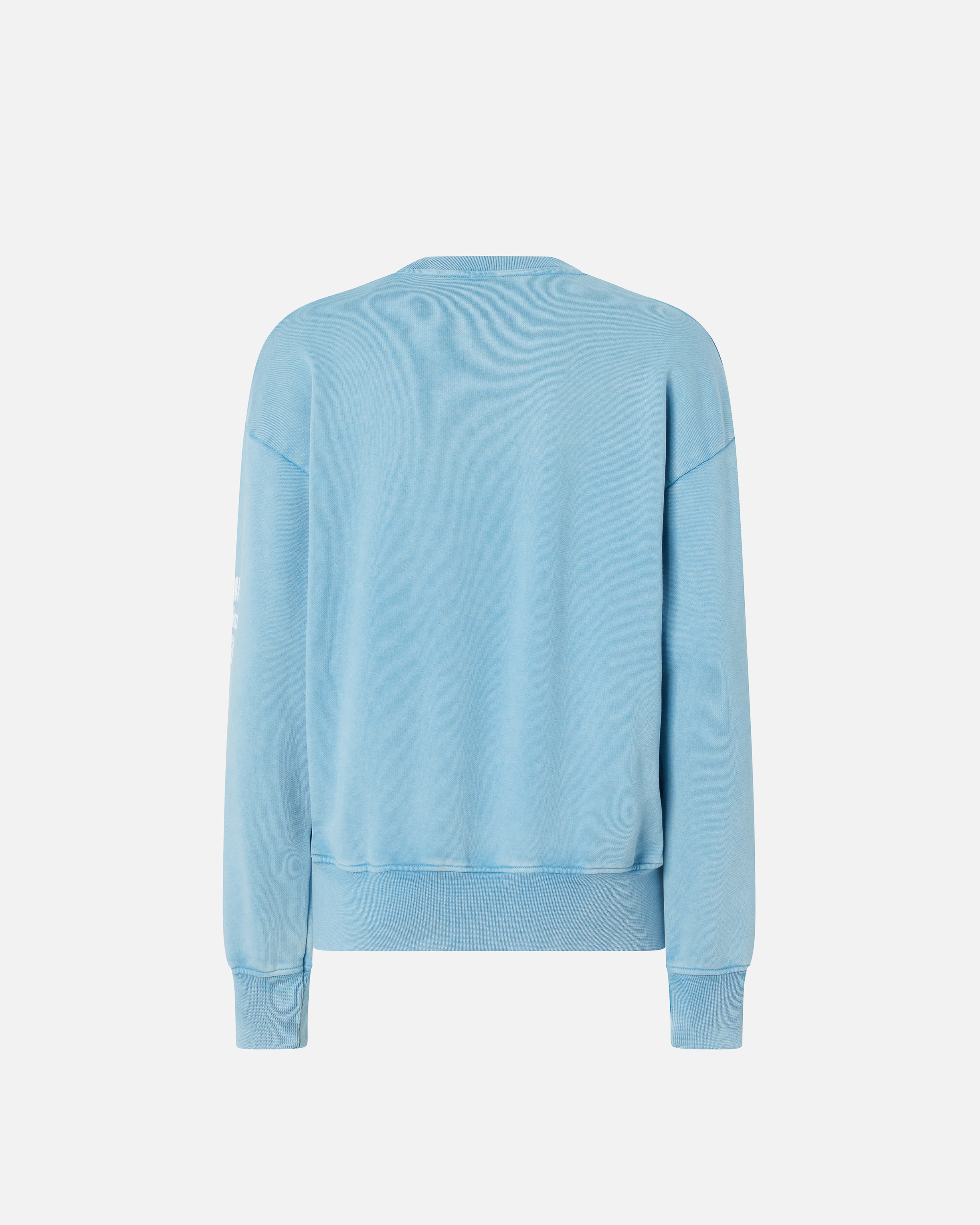 Pinko Cotton Sweatshirt With Logoed Sleeves In Air Blue