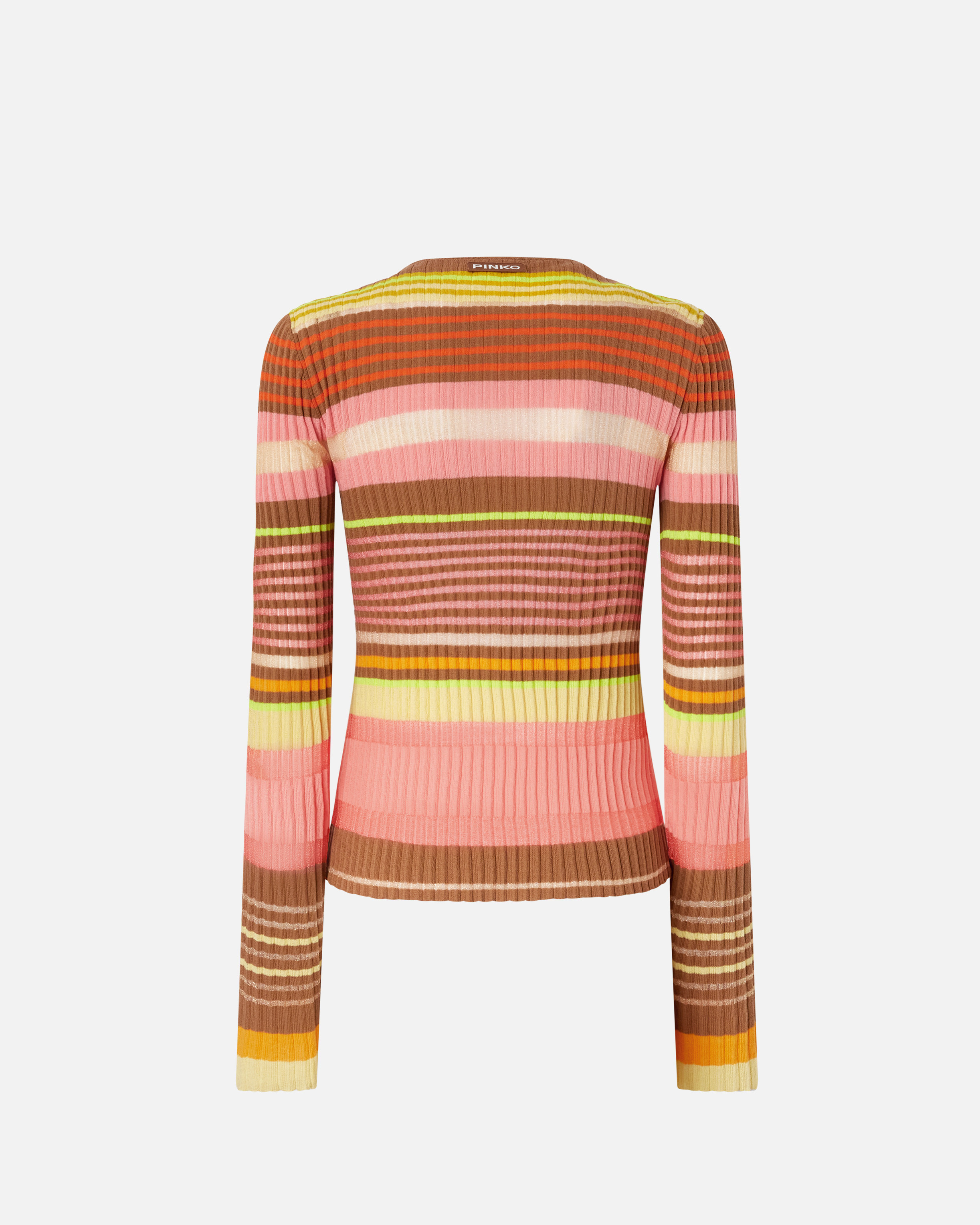 Pinko Striped Sweater Sweaters And Cardigans Multicolor In Multicolour - Pink/brown/yellow
