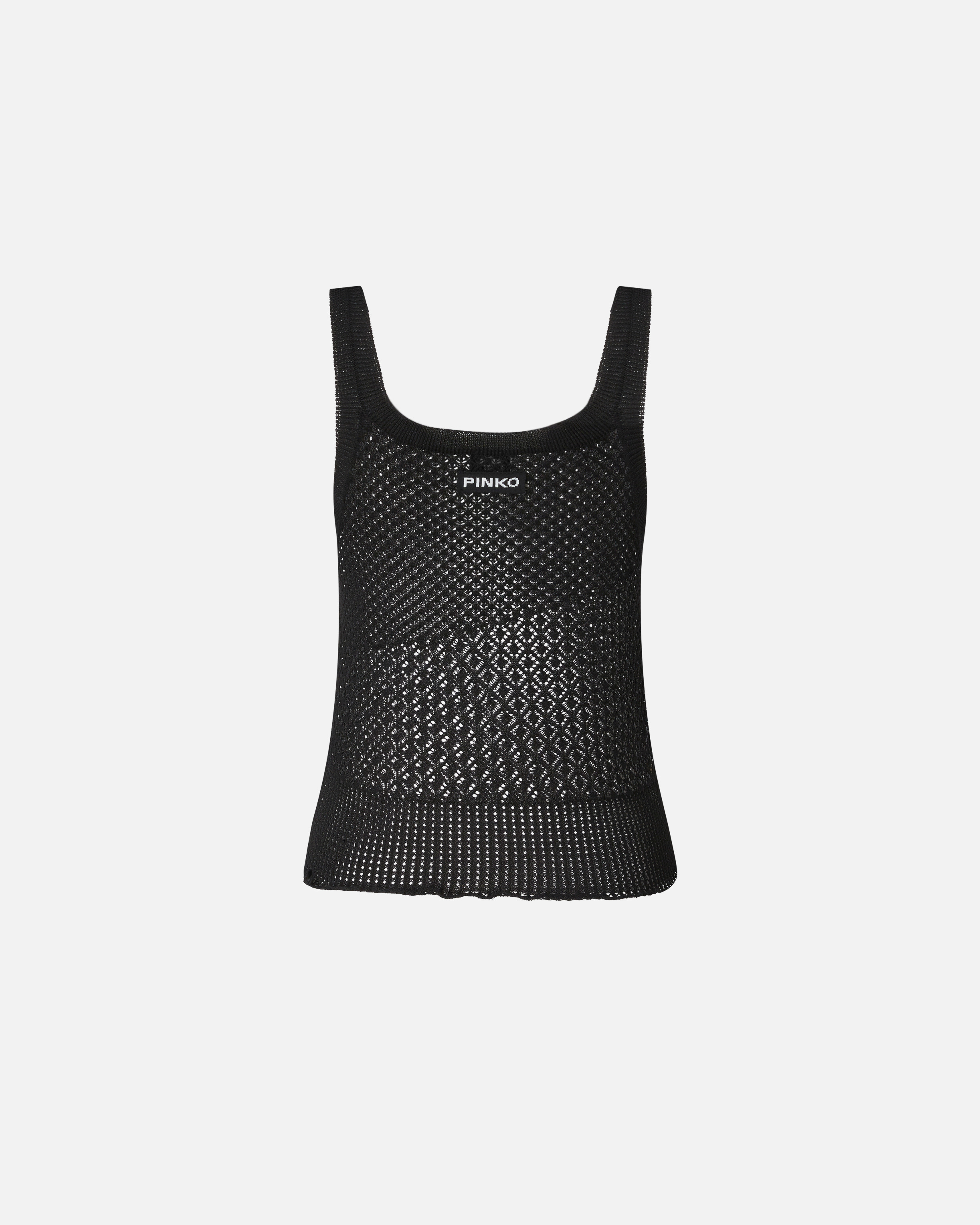 Pinko Sleeveless Vest In Limo Black