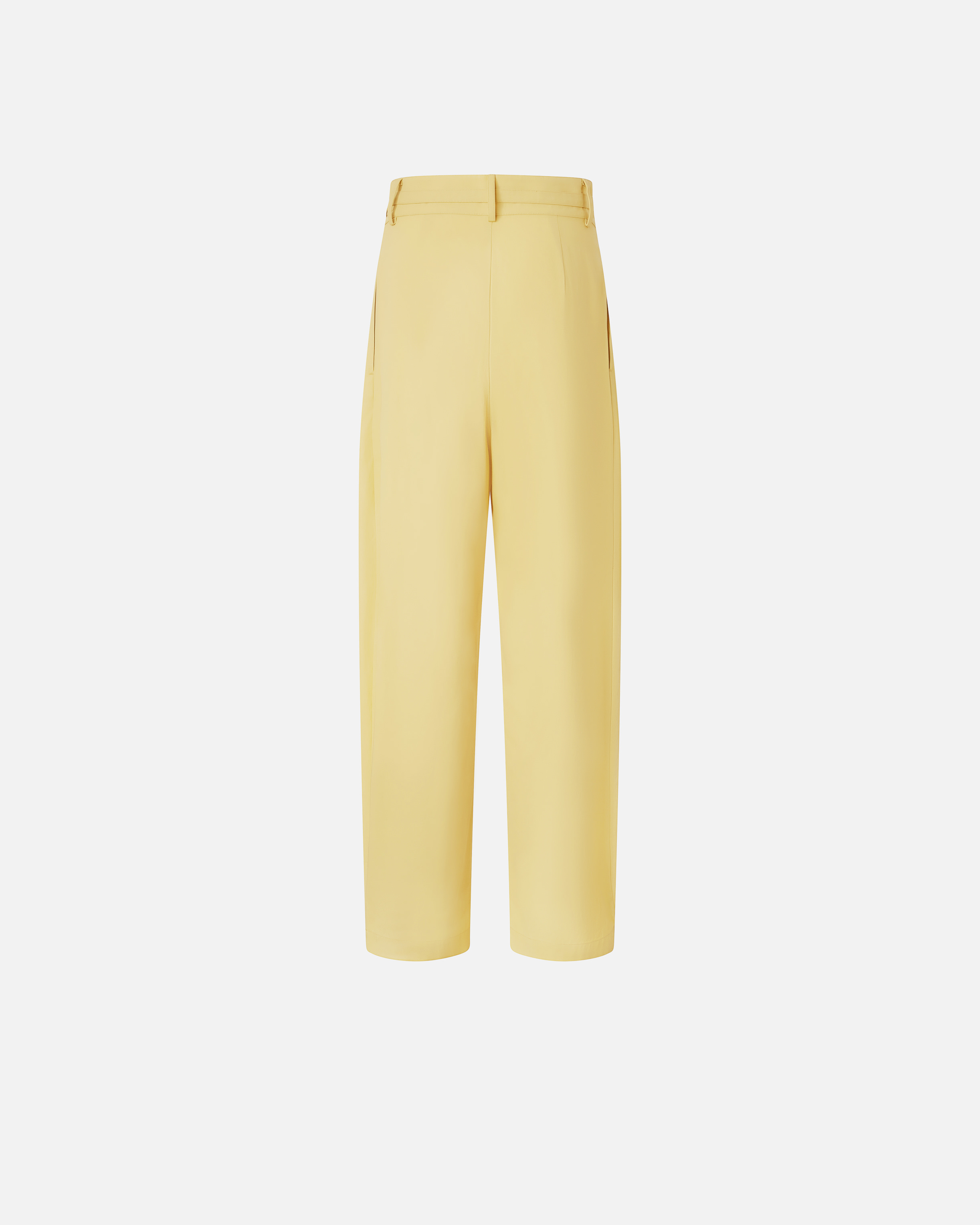 Pinko Belted Butter Yellow Trouser With Layered Details In Yellow