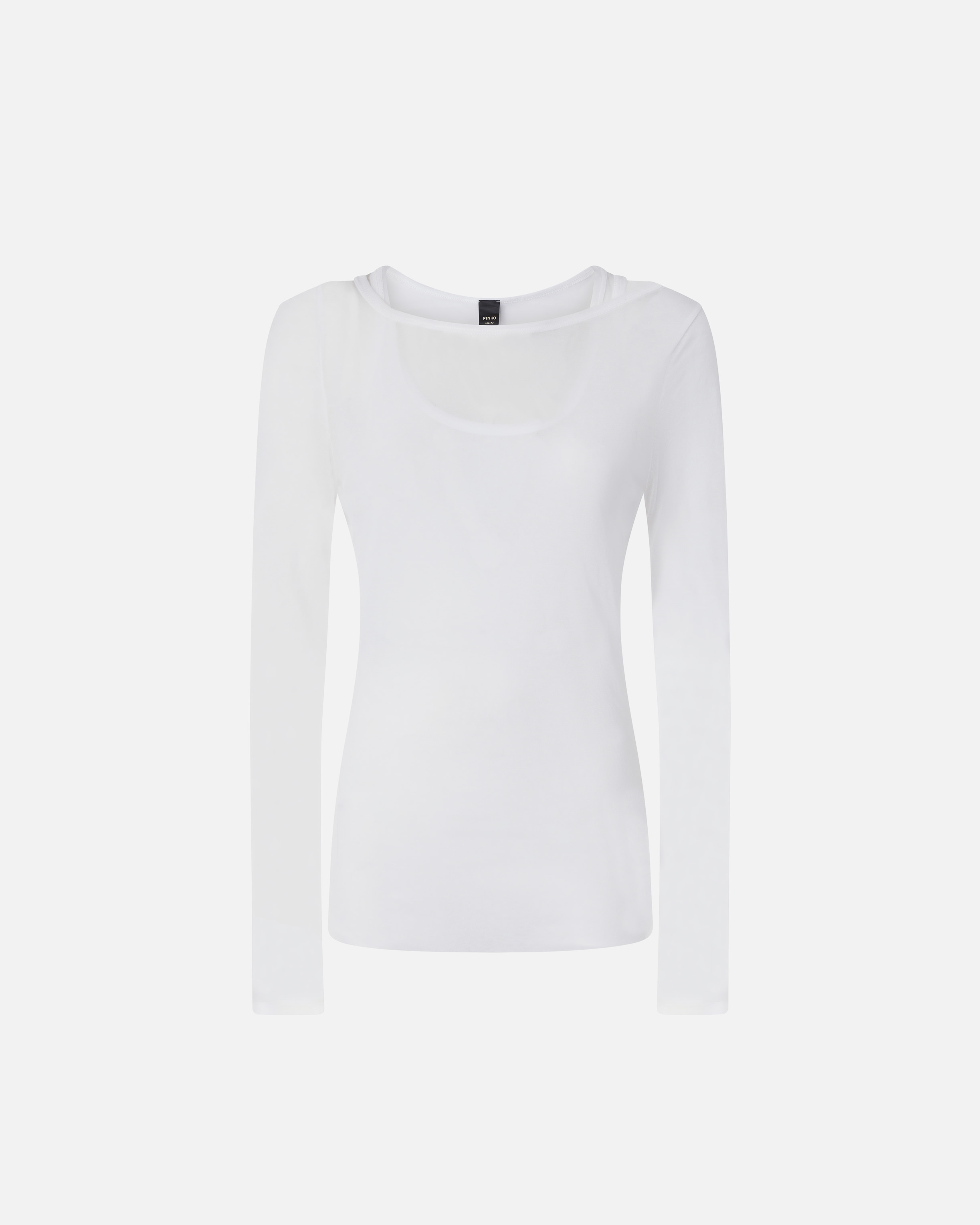 Pinko Lightweight Long-sleeved Sweater In Gauze Jersey In Bianco Brill.