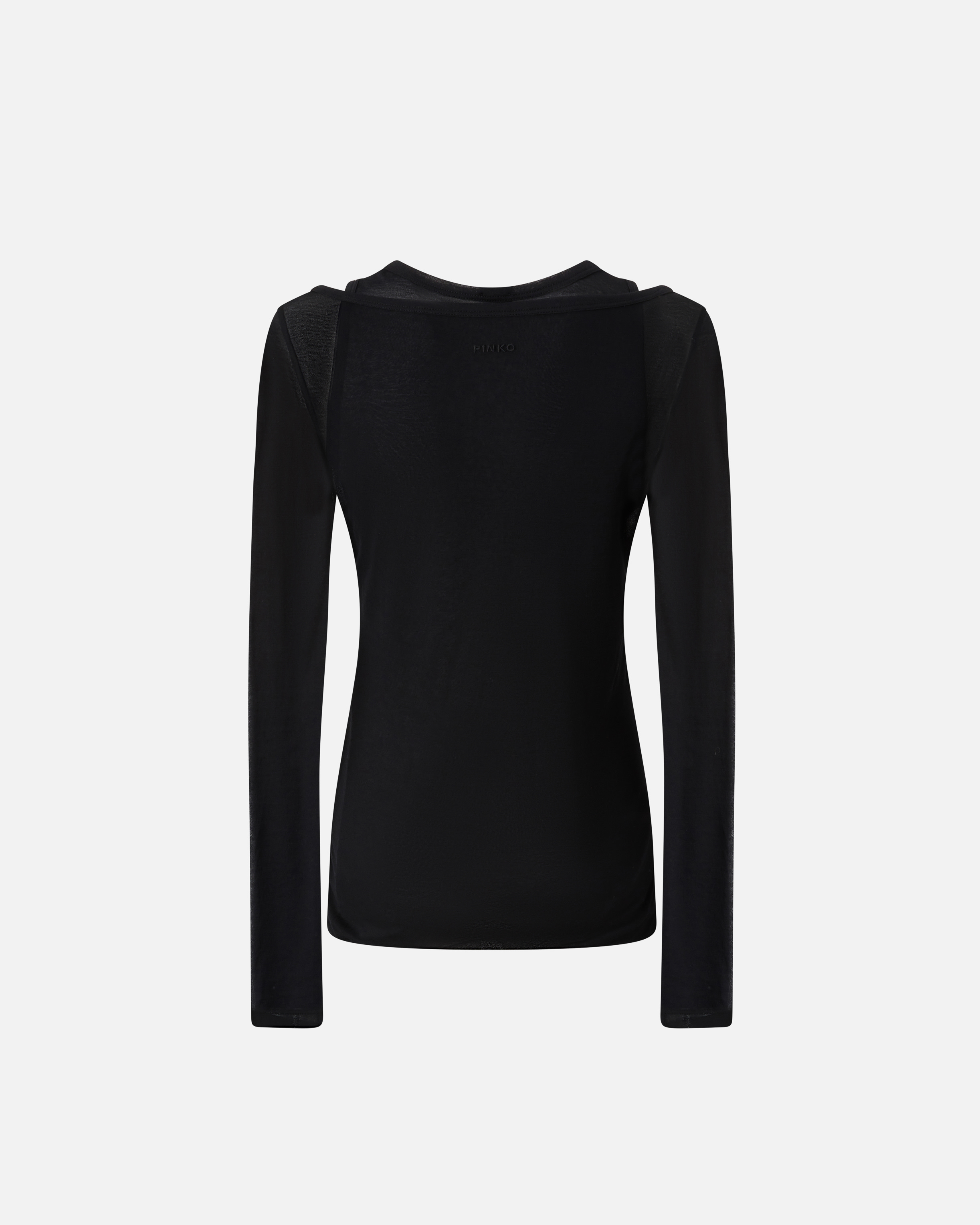 Pinko Light Gauze Long-sleeved Sweater In Limo Black