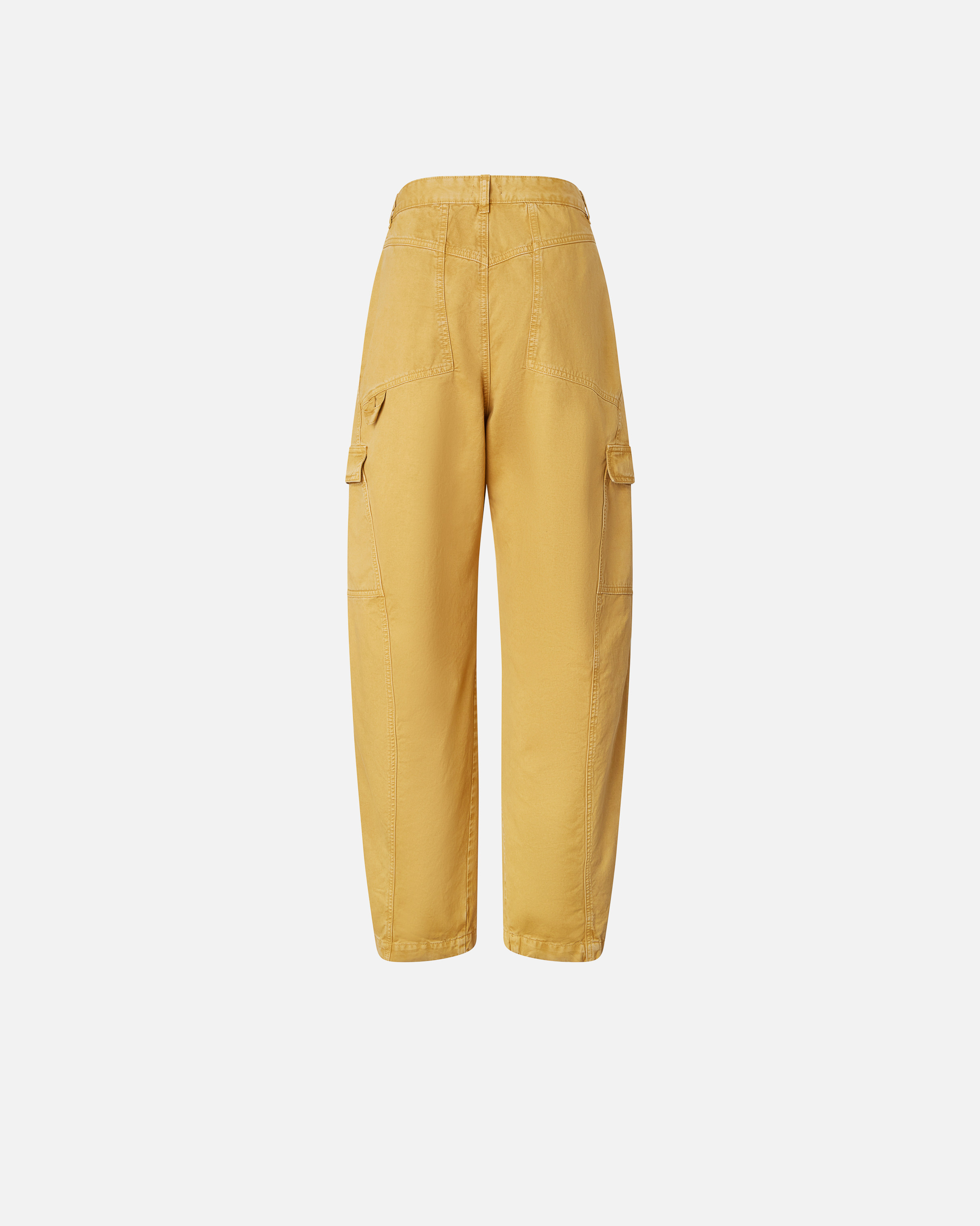 Pinko Wide Leg Workwear Trousers With Pockets In Giallo Antilope