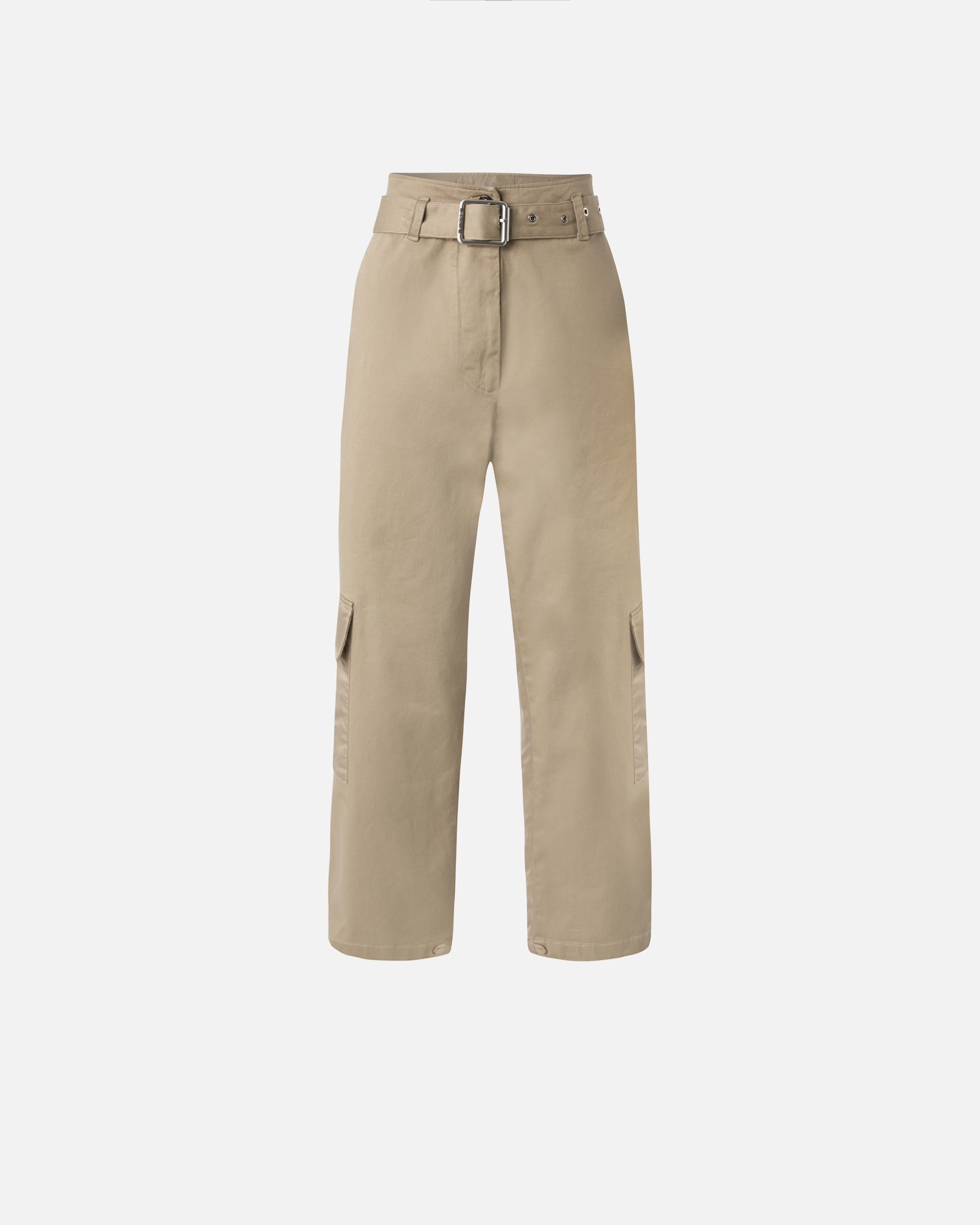 Pinko Slouchy Cargo Pants With Belt In Grigio Piombo