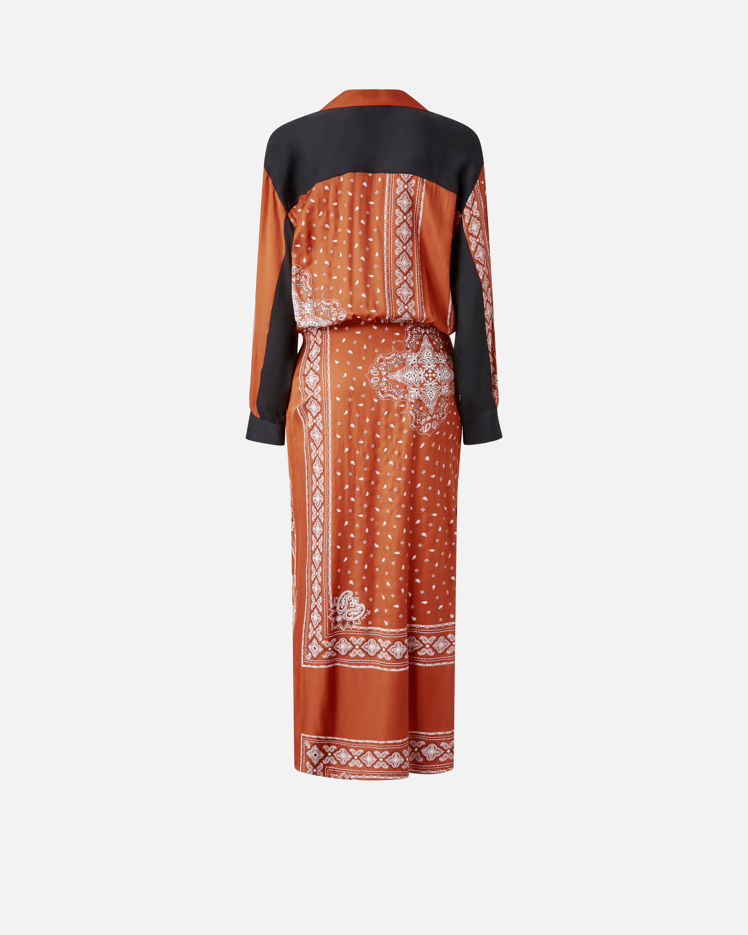 Pinko Darling Abito Twill Dress In Burnt/white