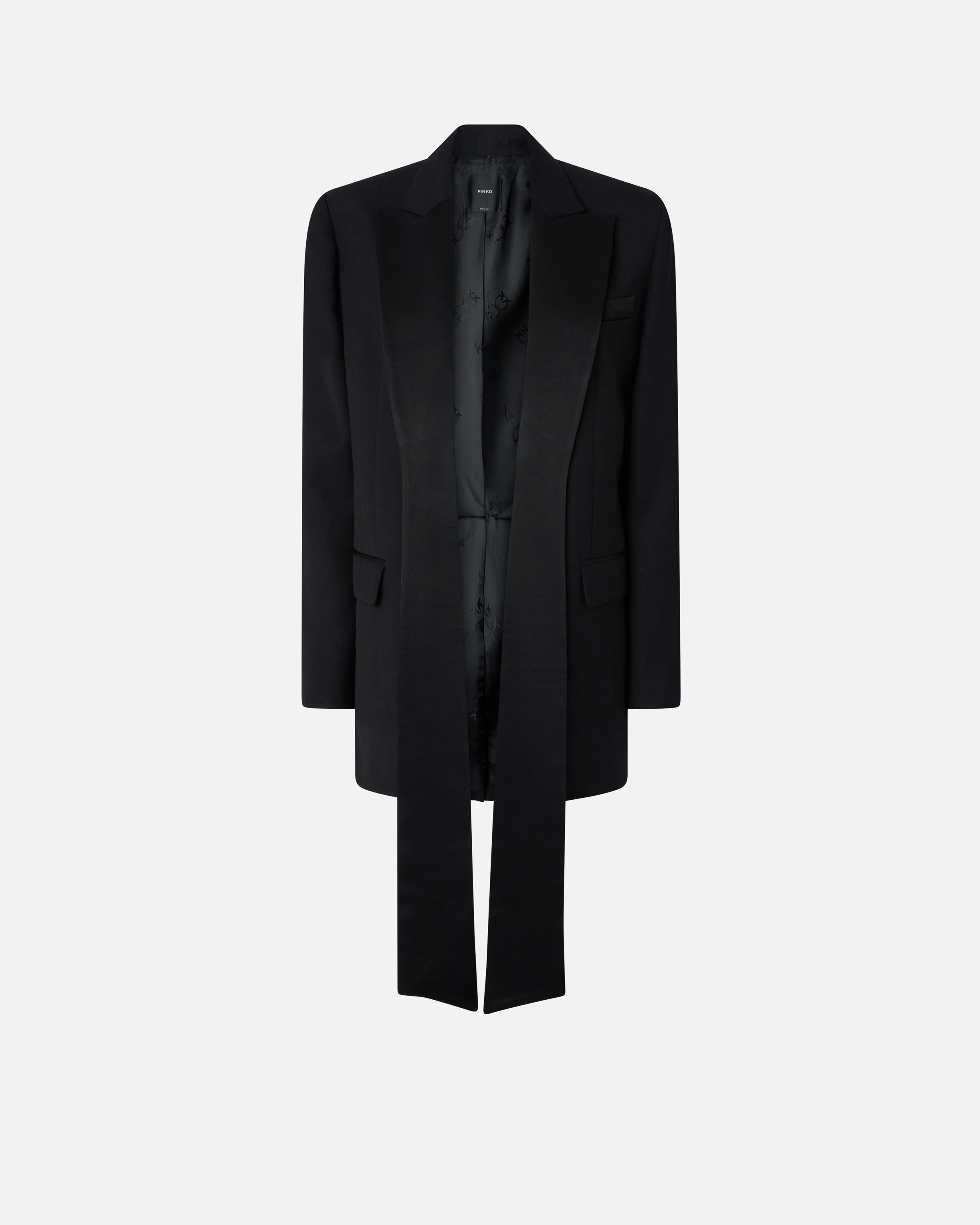 ボトムスその他 Pinko Wool Blend Single-Breasted Jacket With Satin Collar Pinko Wool Blend Single-Breasted Jacket With Satin Collar in