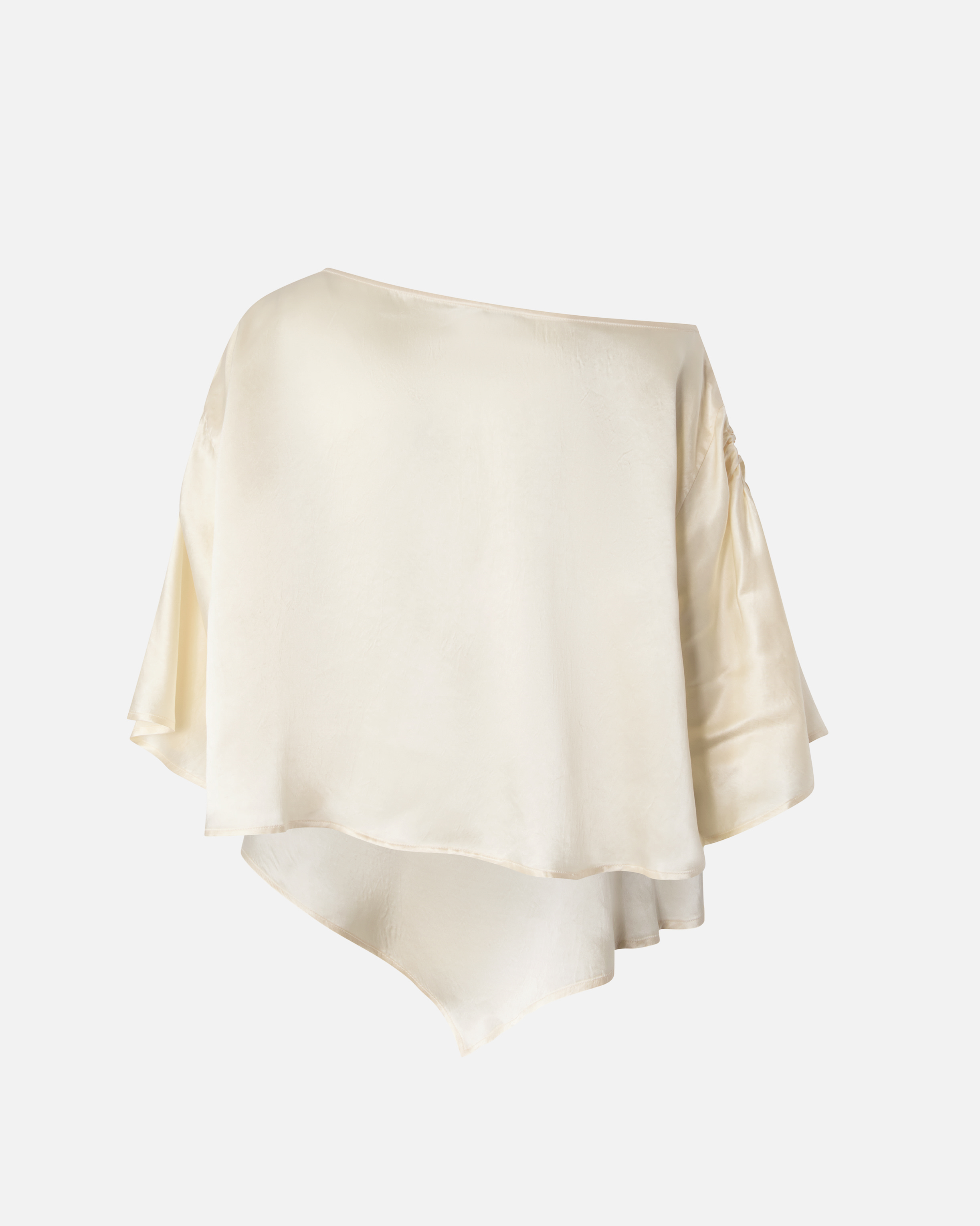 Pinko Crinkled Satin Blouse In Neutral