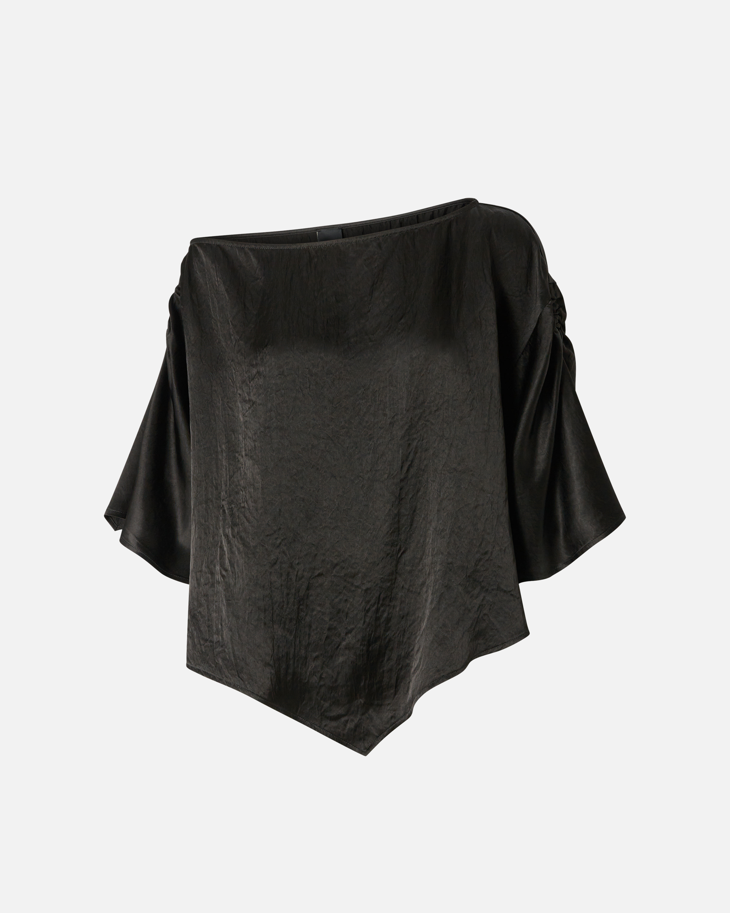 Pinko Crinkled Satin Blouse In Green