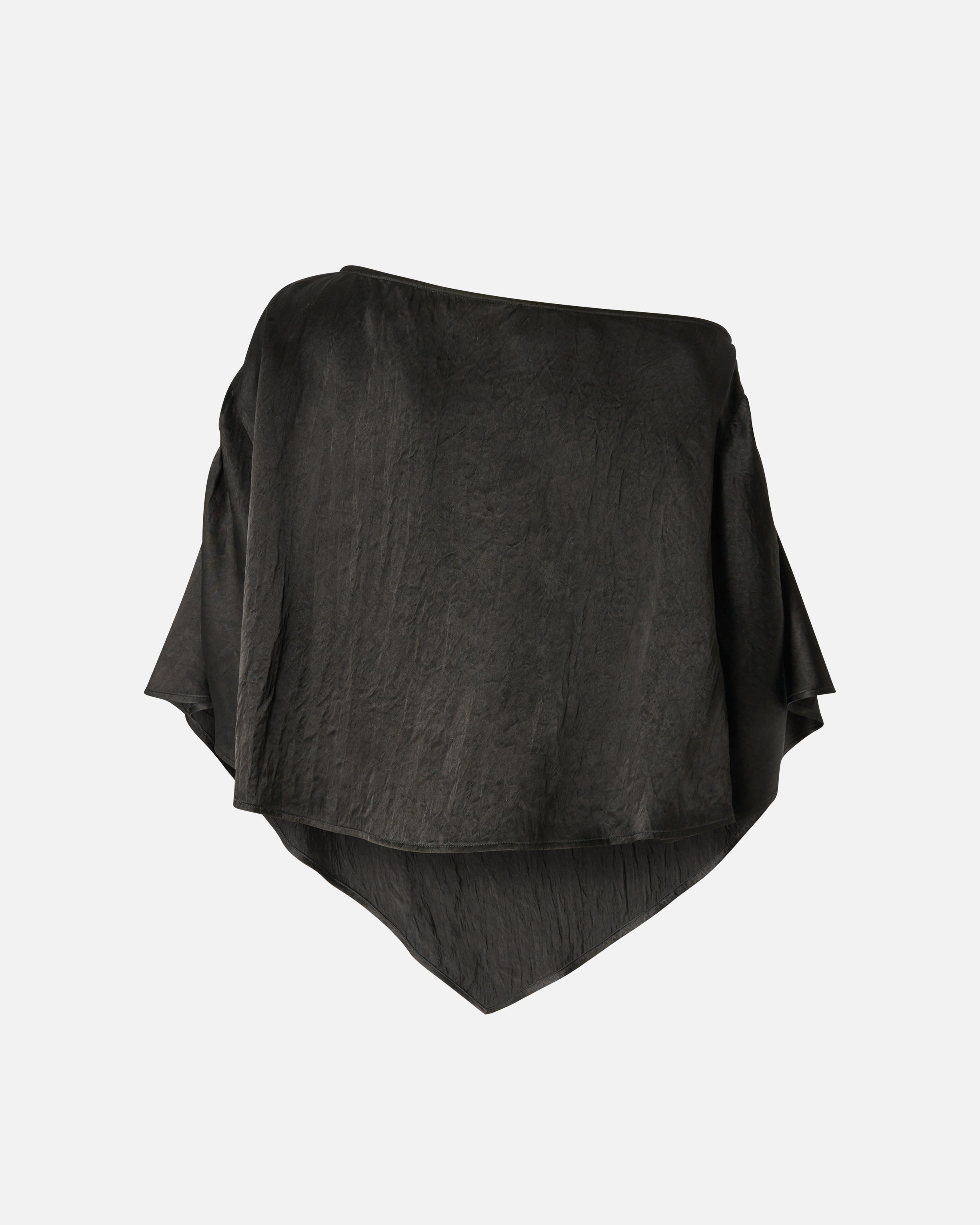 Pinko Crinkled Satin Blouse In Green
