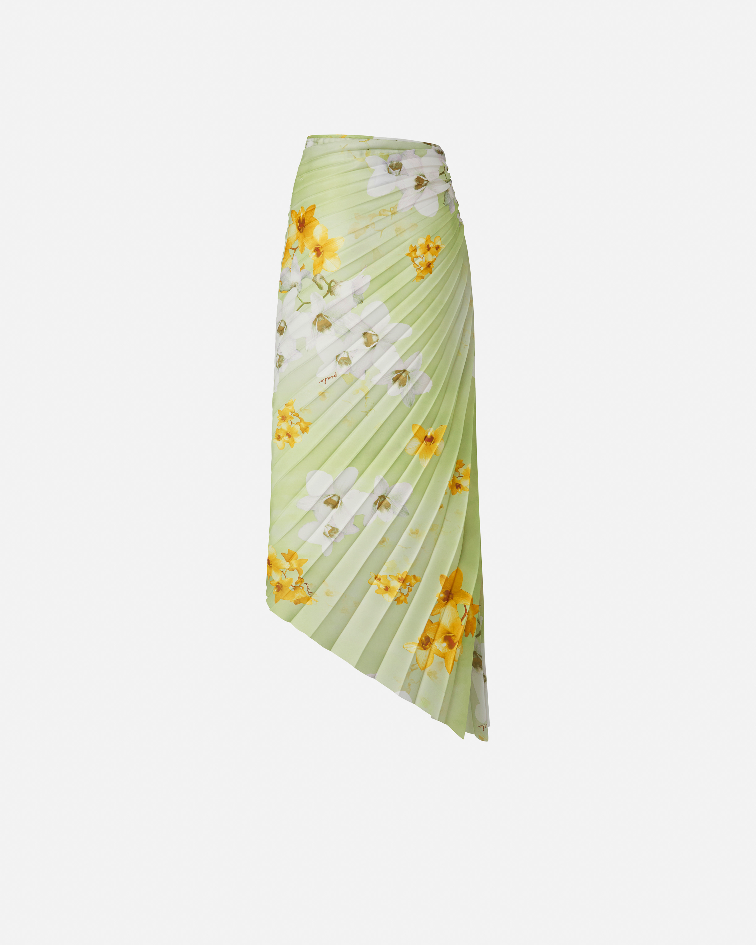 Pinko Jupe Midi Plissée À Imprimé Floral In Mult.verde/giallo/bianco