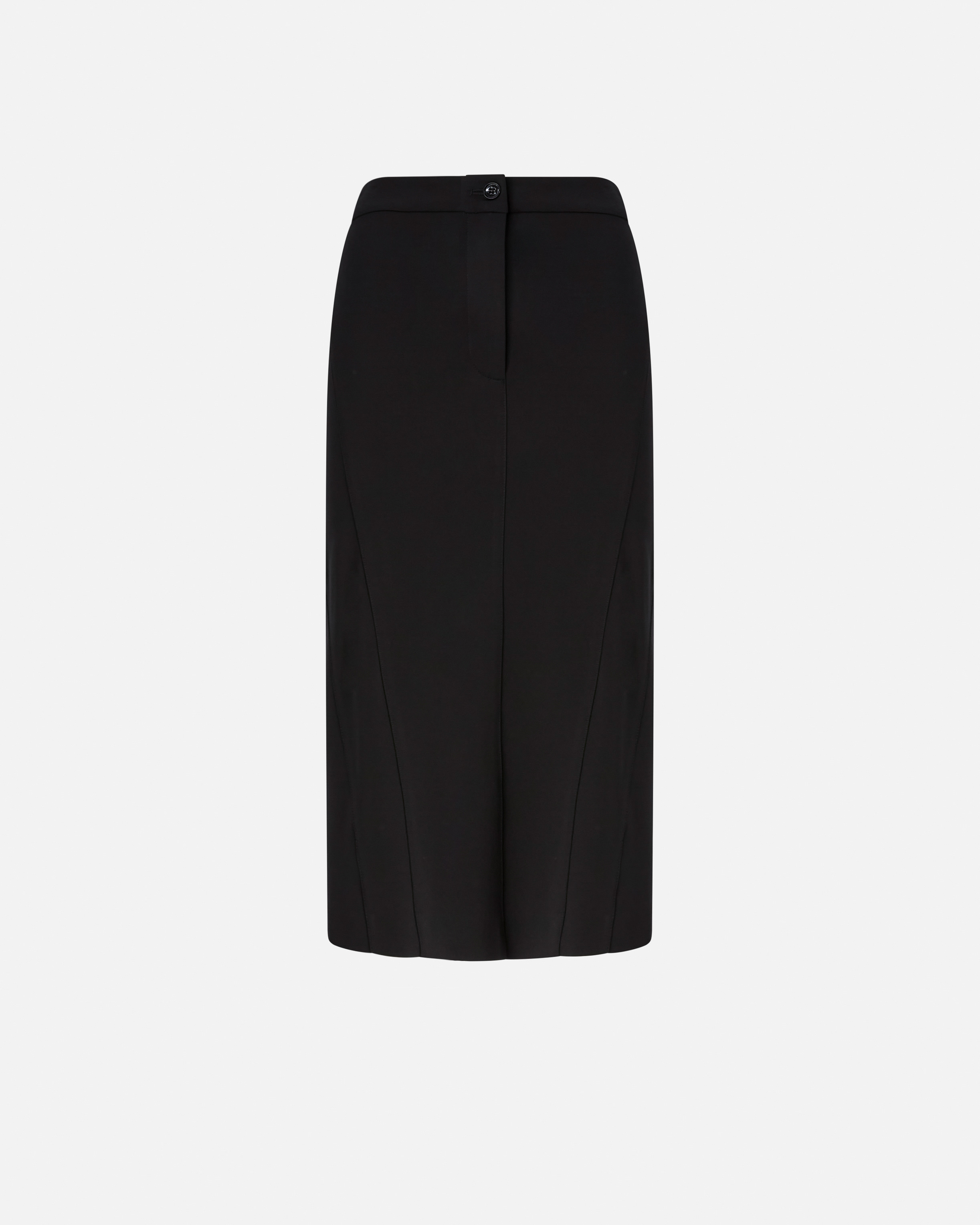 Pinko Fabric Stitch Midi Skirt With Back Slit In Limo Black