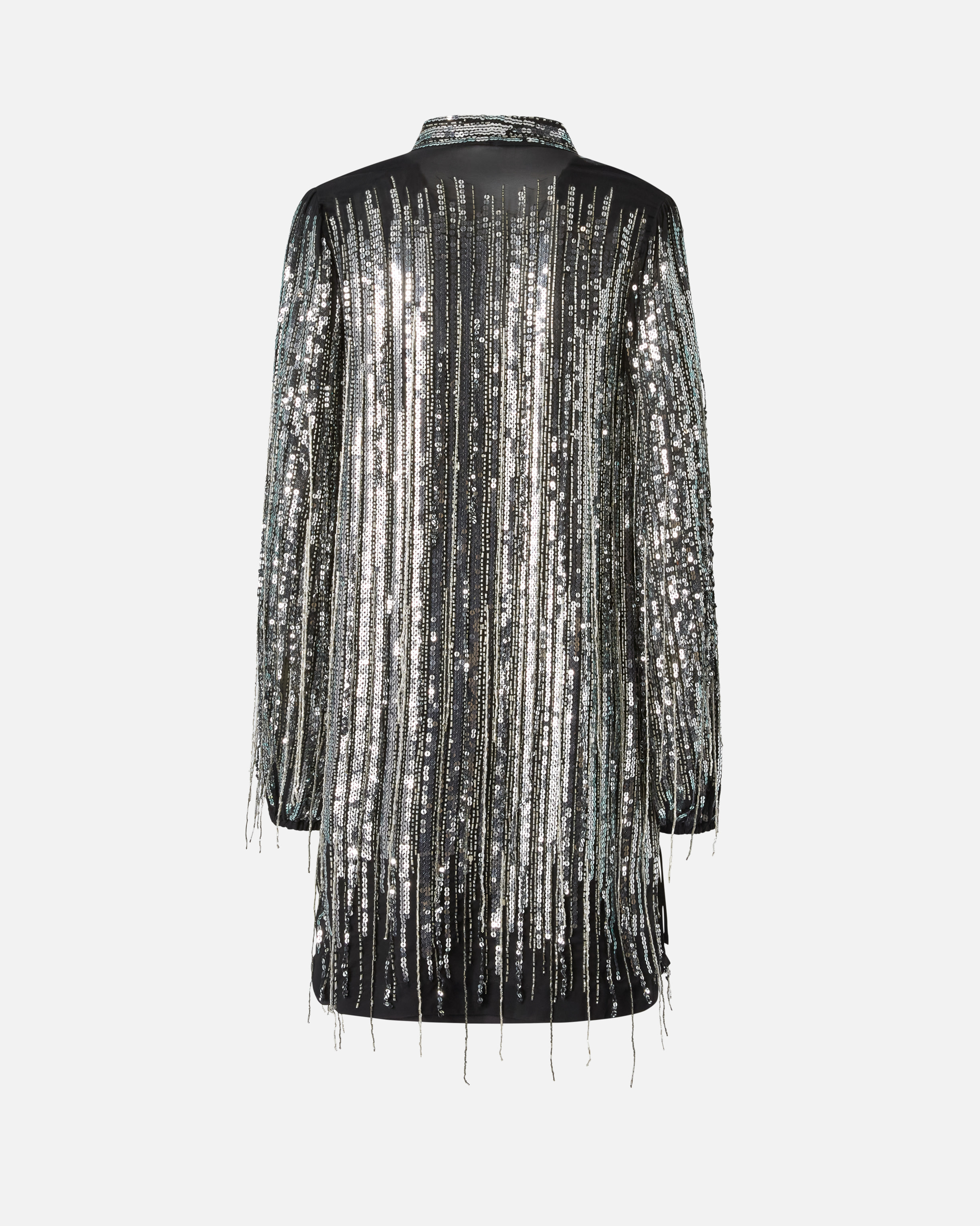 Pinko Sequined Mini Dress In Black/silver