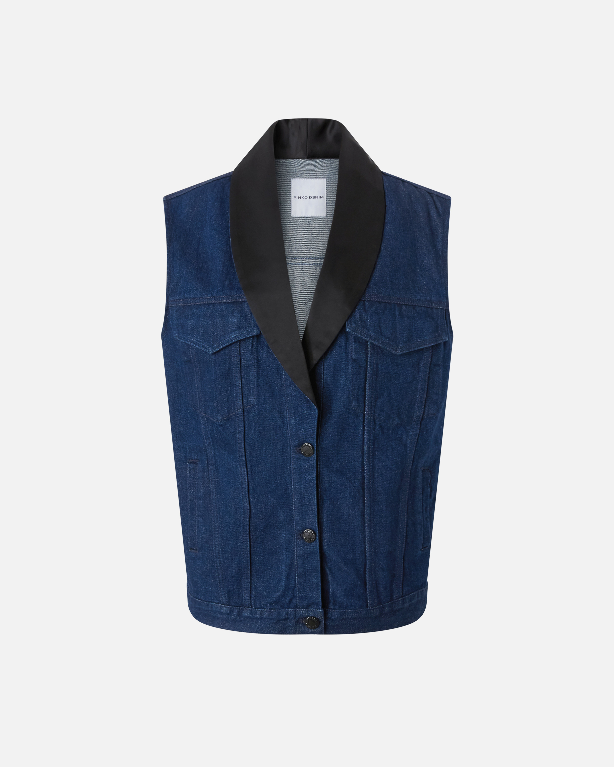 Pinko Denim Vest In Mid Wash