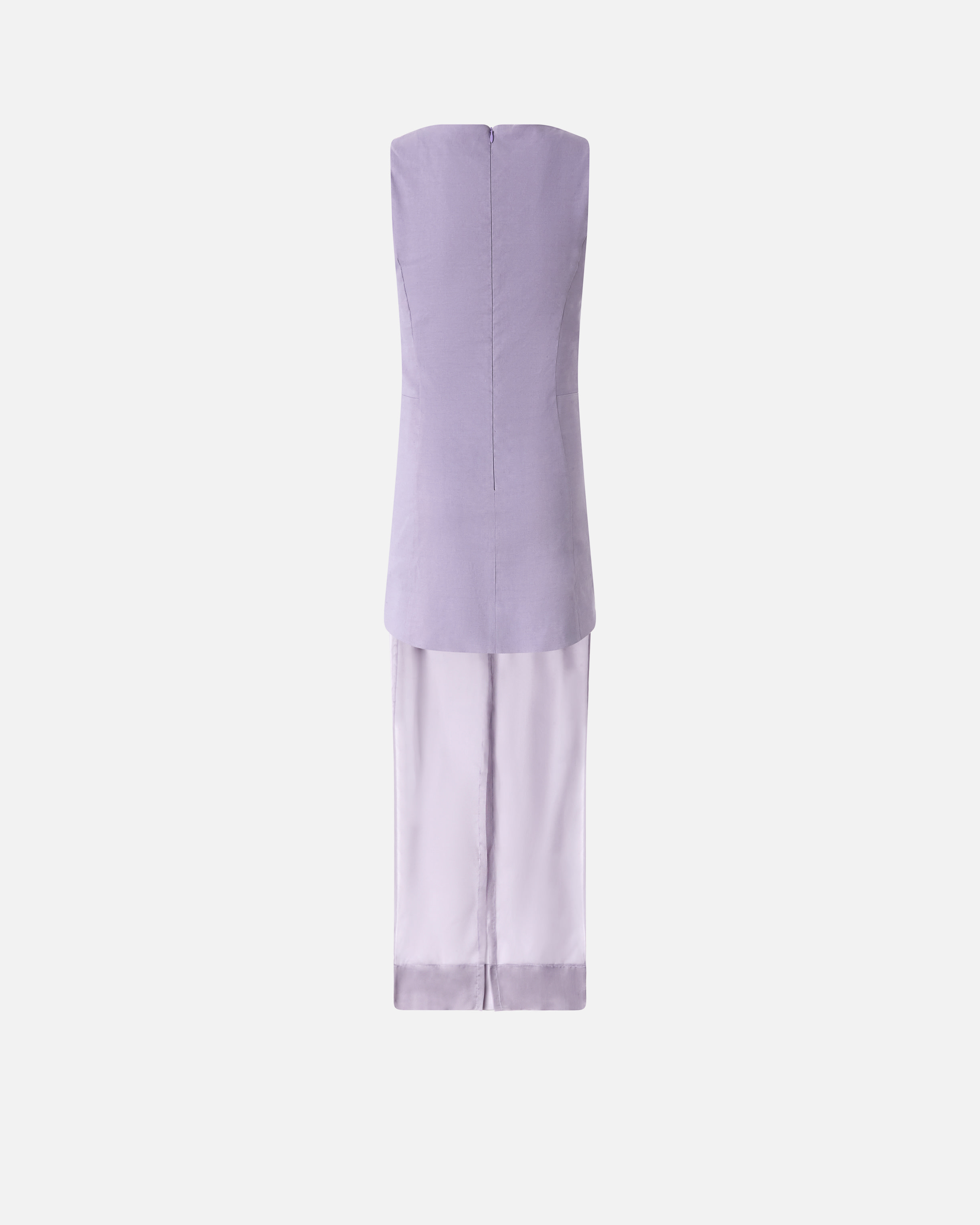 Pinko Long Formal Dress In Linen And Organza In Viola Gesso