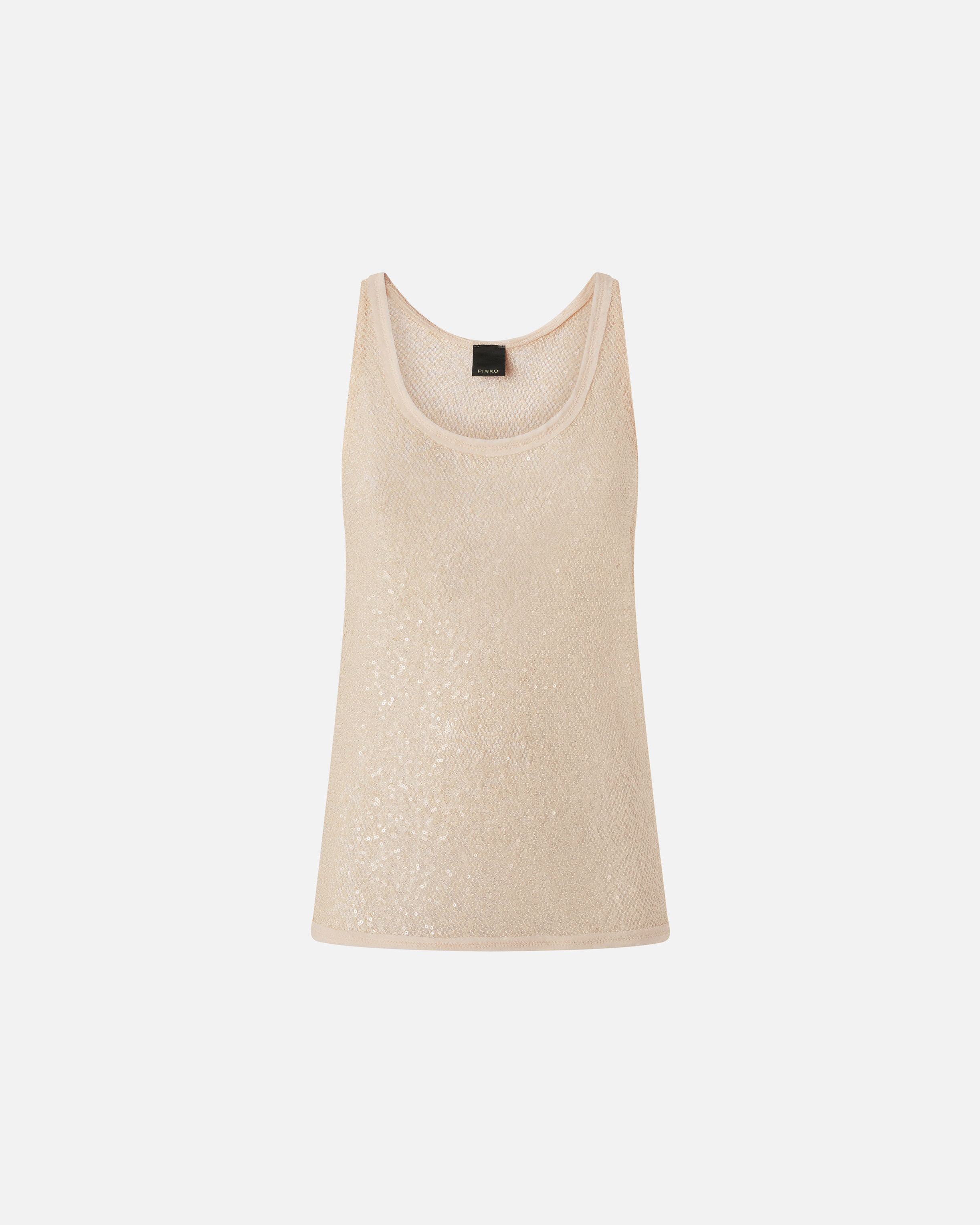 Pinko Beige Top With Textured Surface And Subtle Sheen In Beige G. Maroso