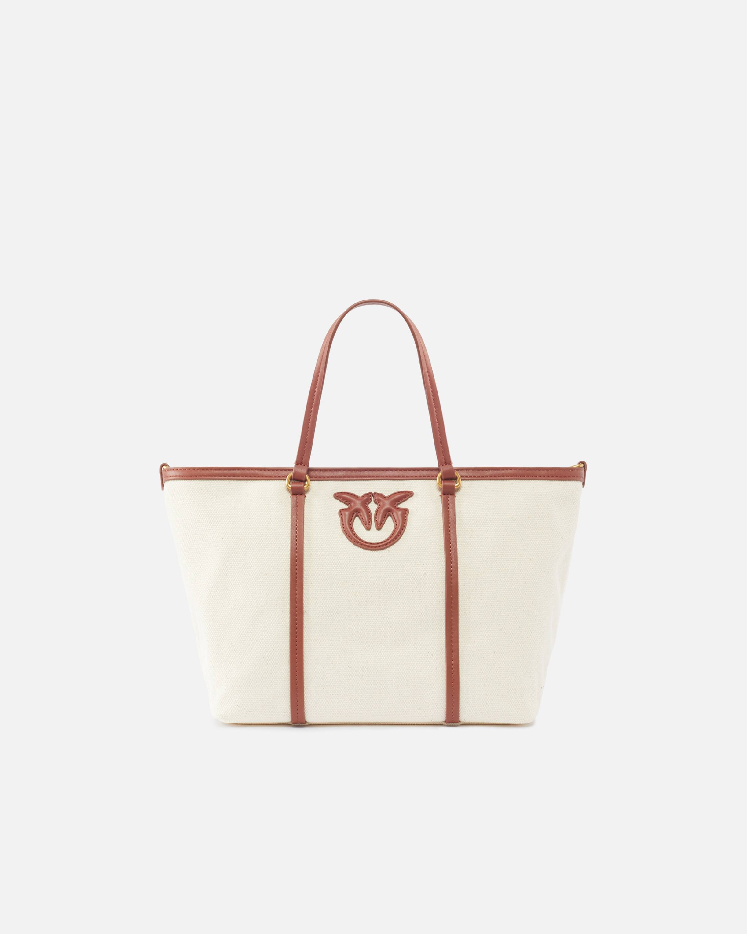 Medium shopper bag in recycled canvas with two handles | Pinko 