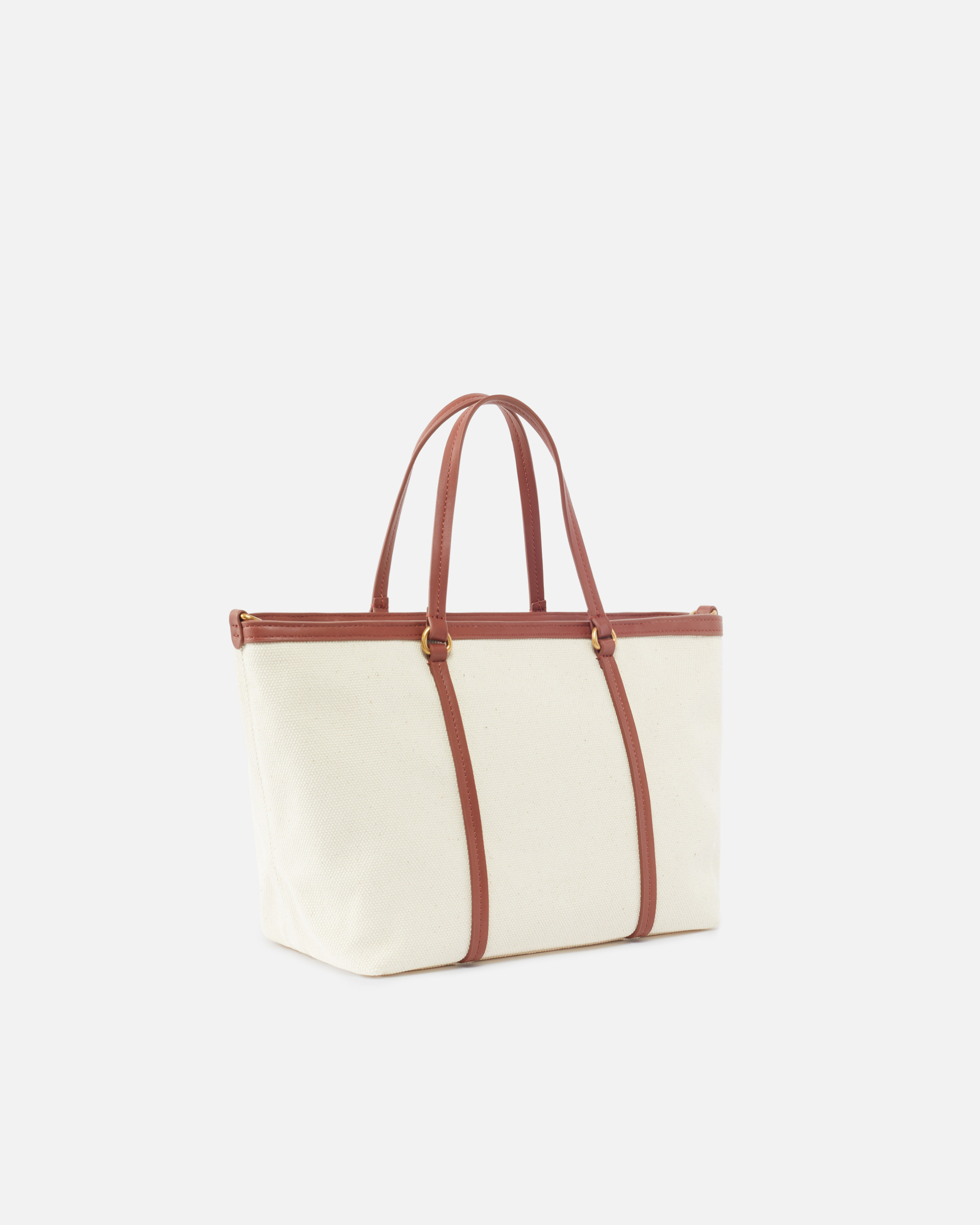 Medium shopper bag in recycled canvas with two handles