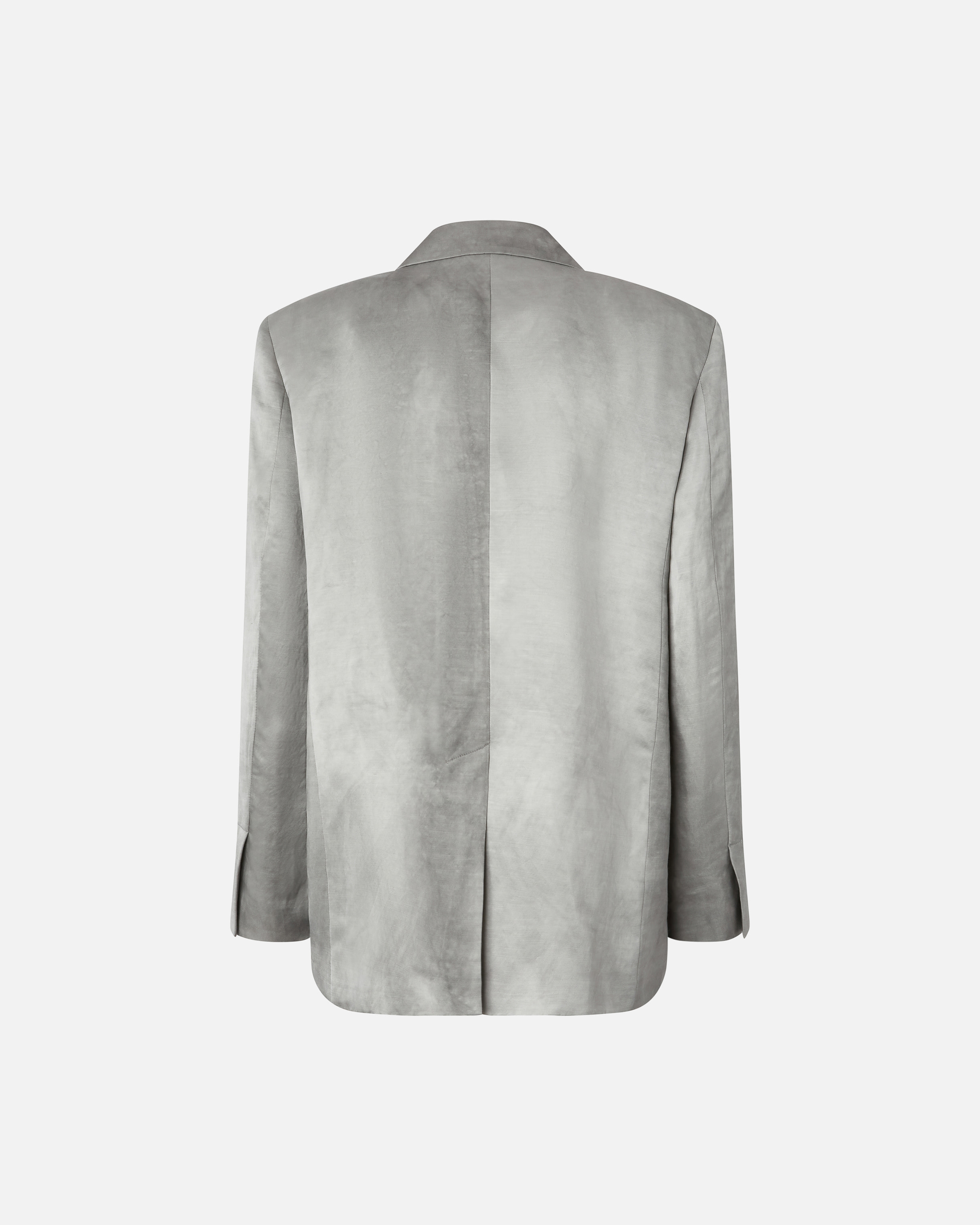 Pinko Single-breasted Slub Satin Blazer In Wild Dove Grey.