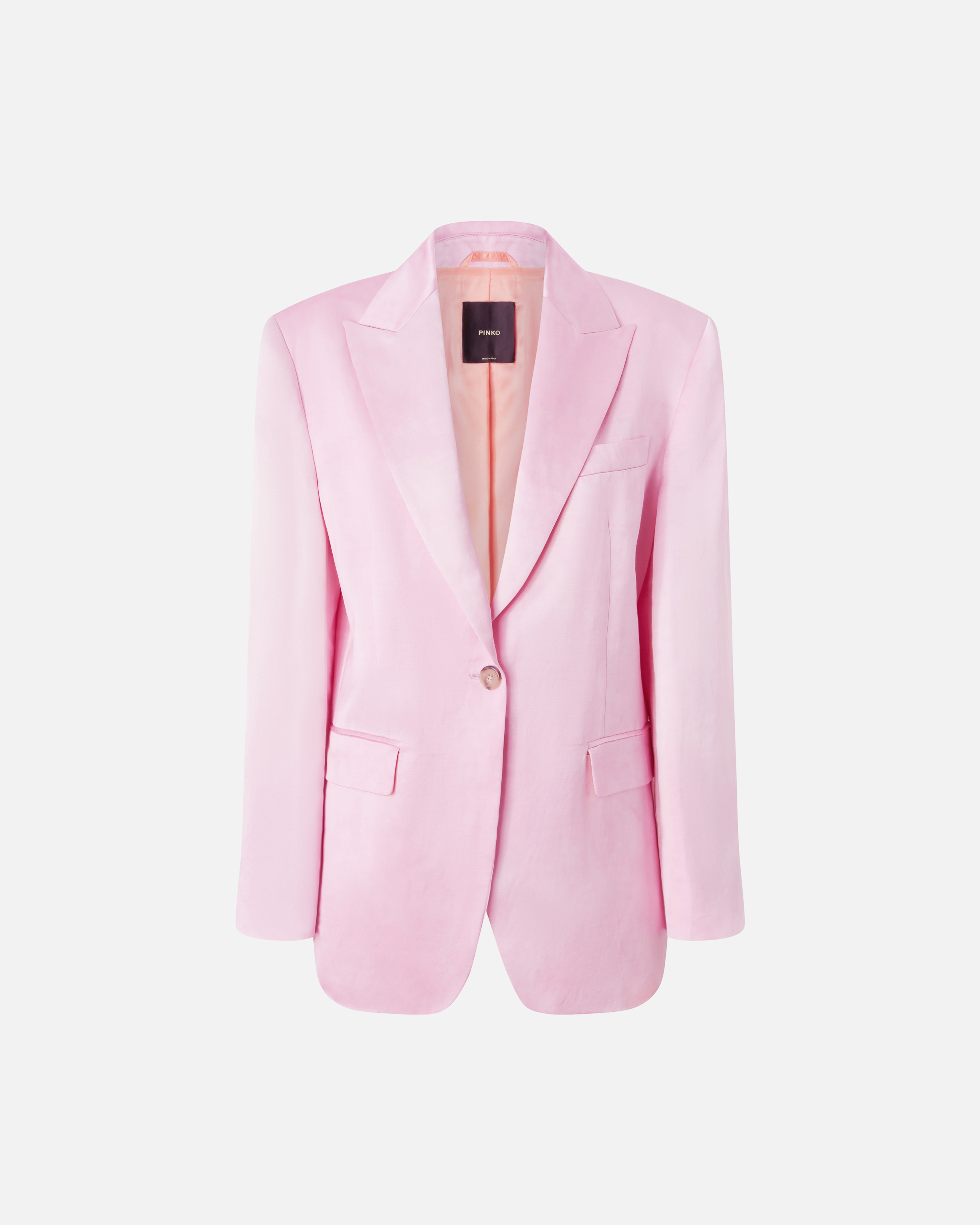 Pinko Single-breasted Slub Satin Blazer In Mauve Ch. Luna