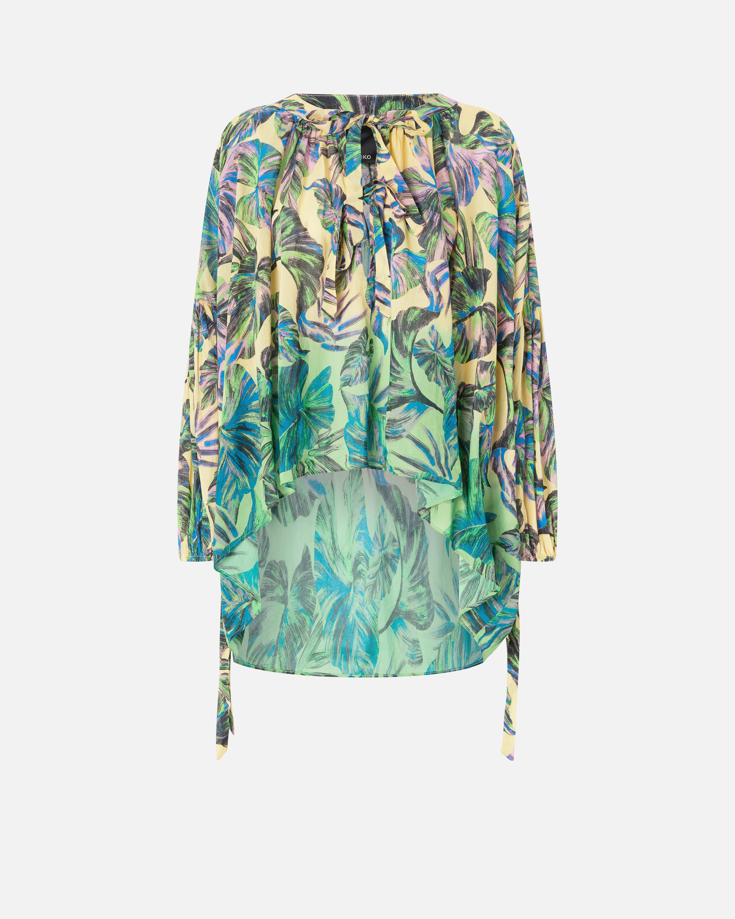 Pinko Leaf-print Blouse In Multi. Yellow/pink