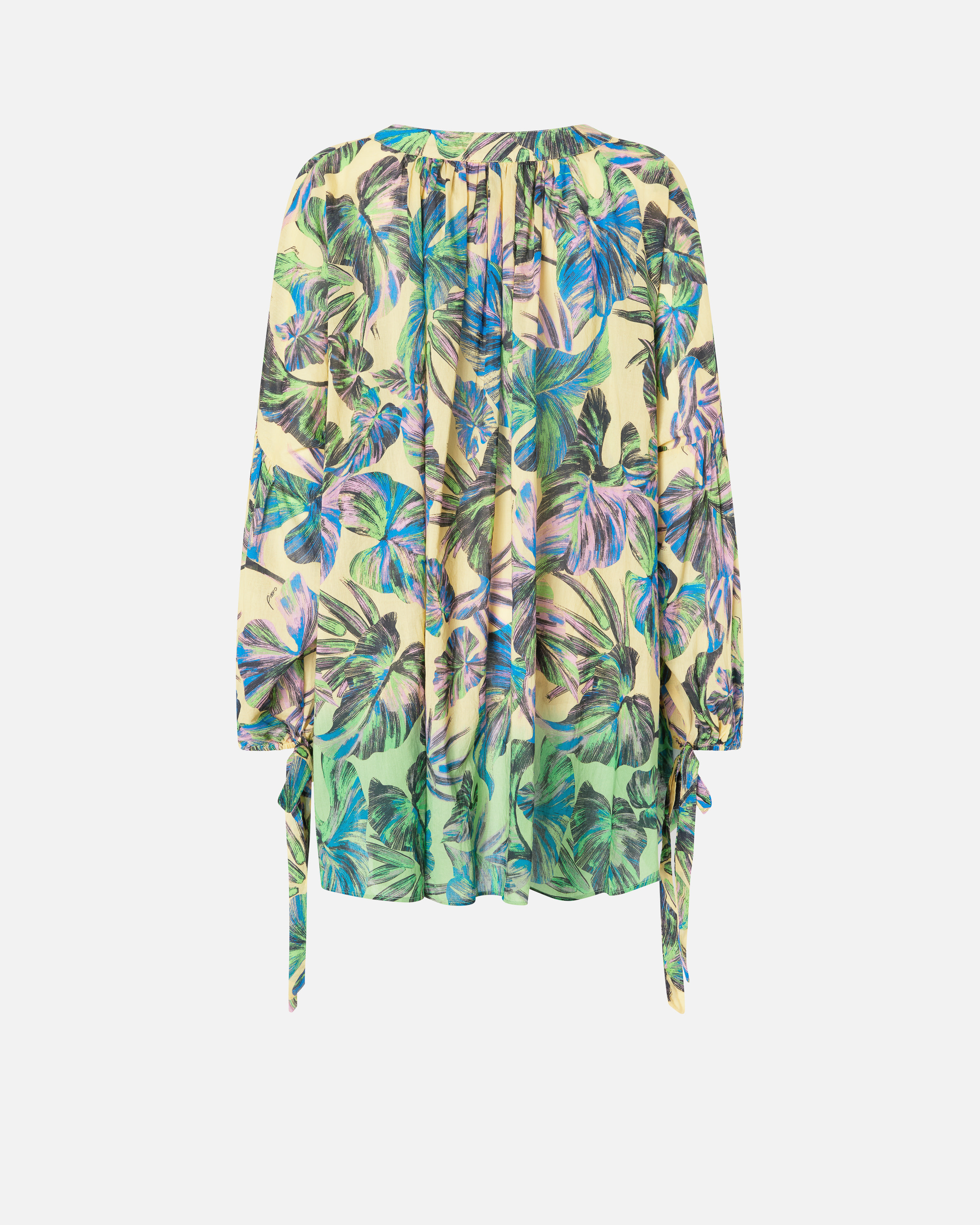 Pinko Leaf-print Blouse In Multi. Yellow/pink