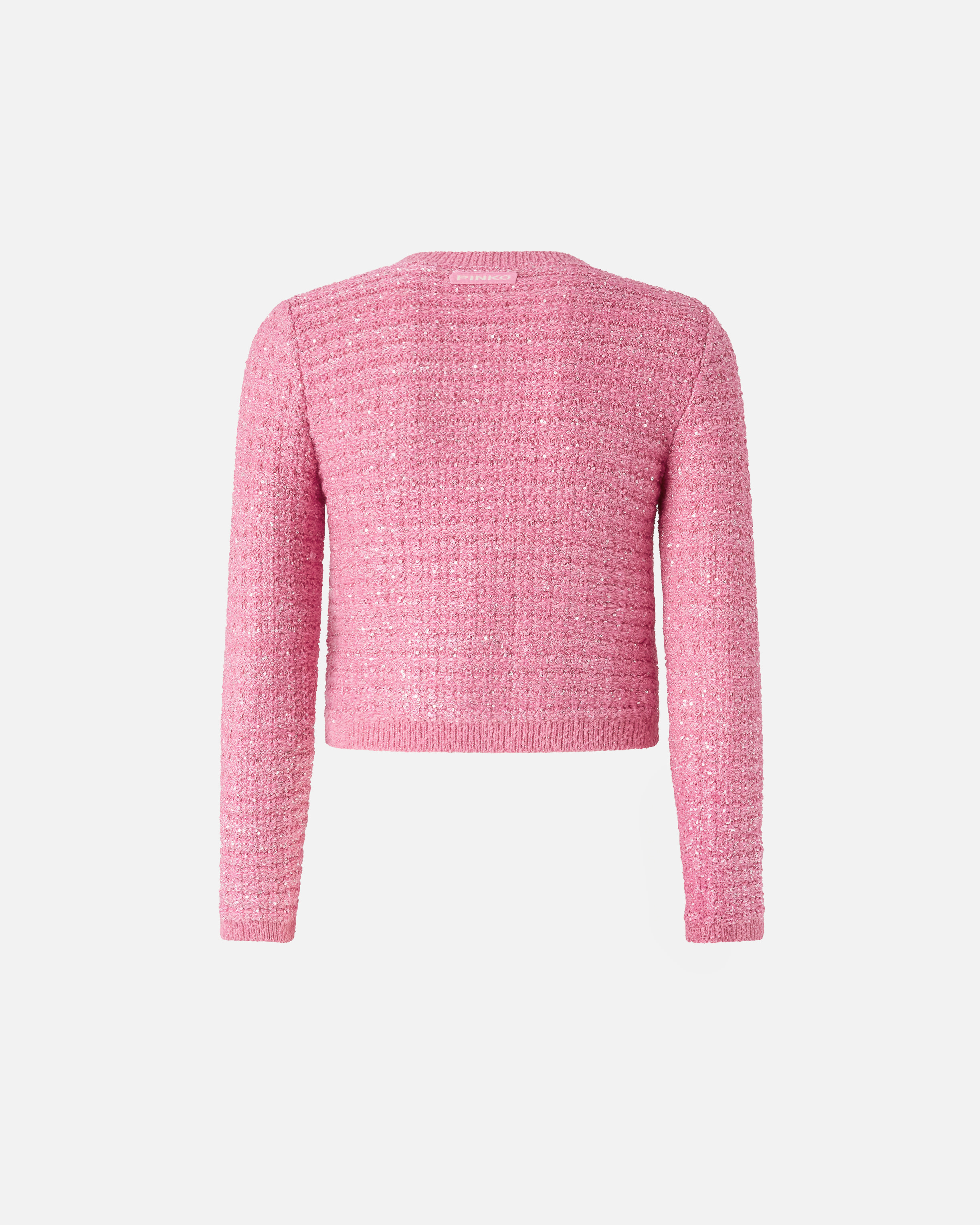 Pinko Short Jacket With Sequins And Breast Pockets In Convolvulus Pink
