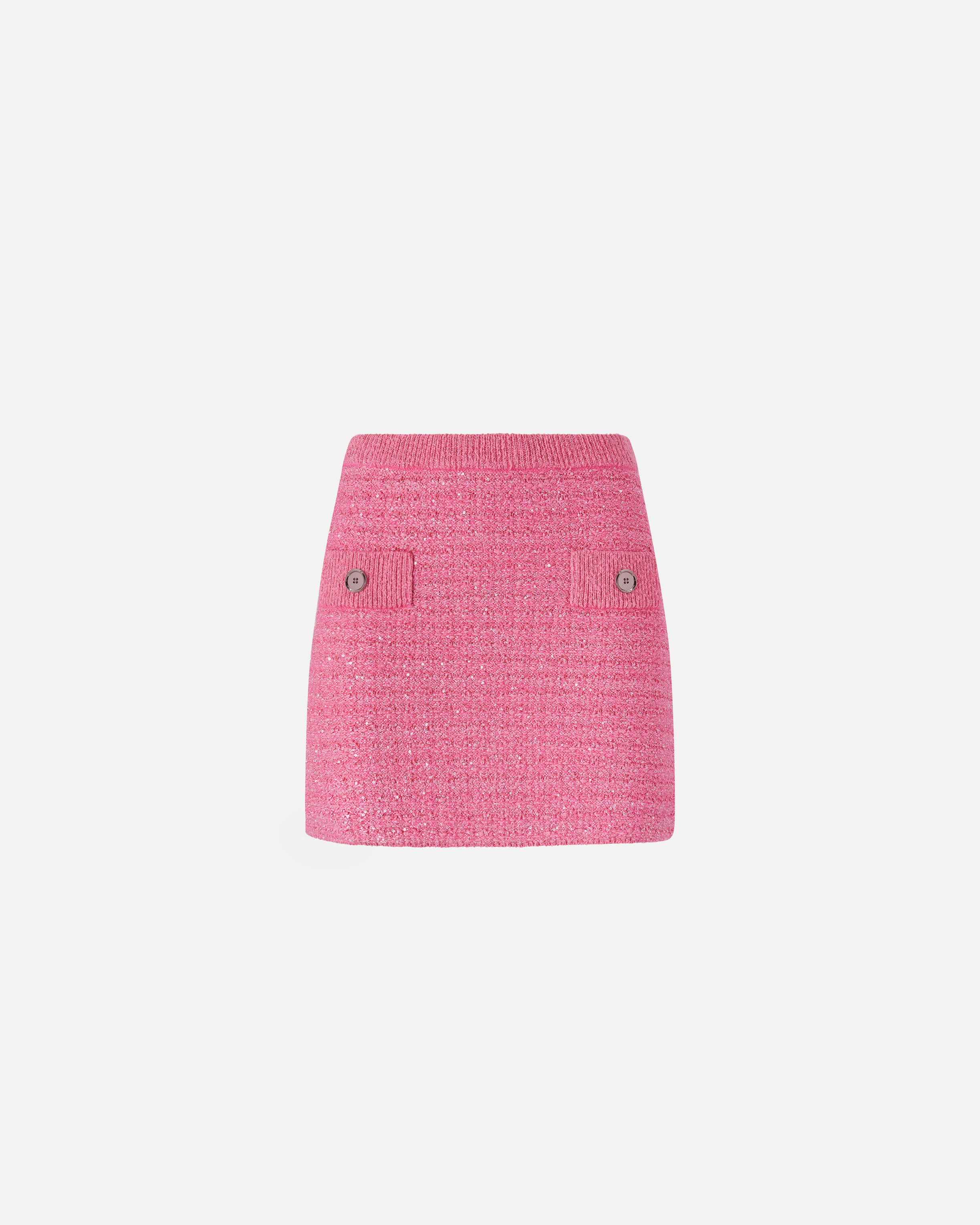 Pinko Sequined Mat Miniskirt In Rosa-convolvolo