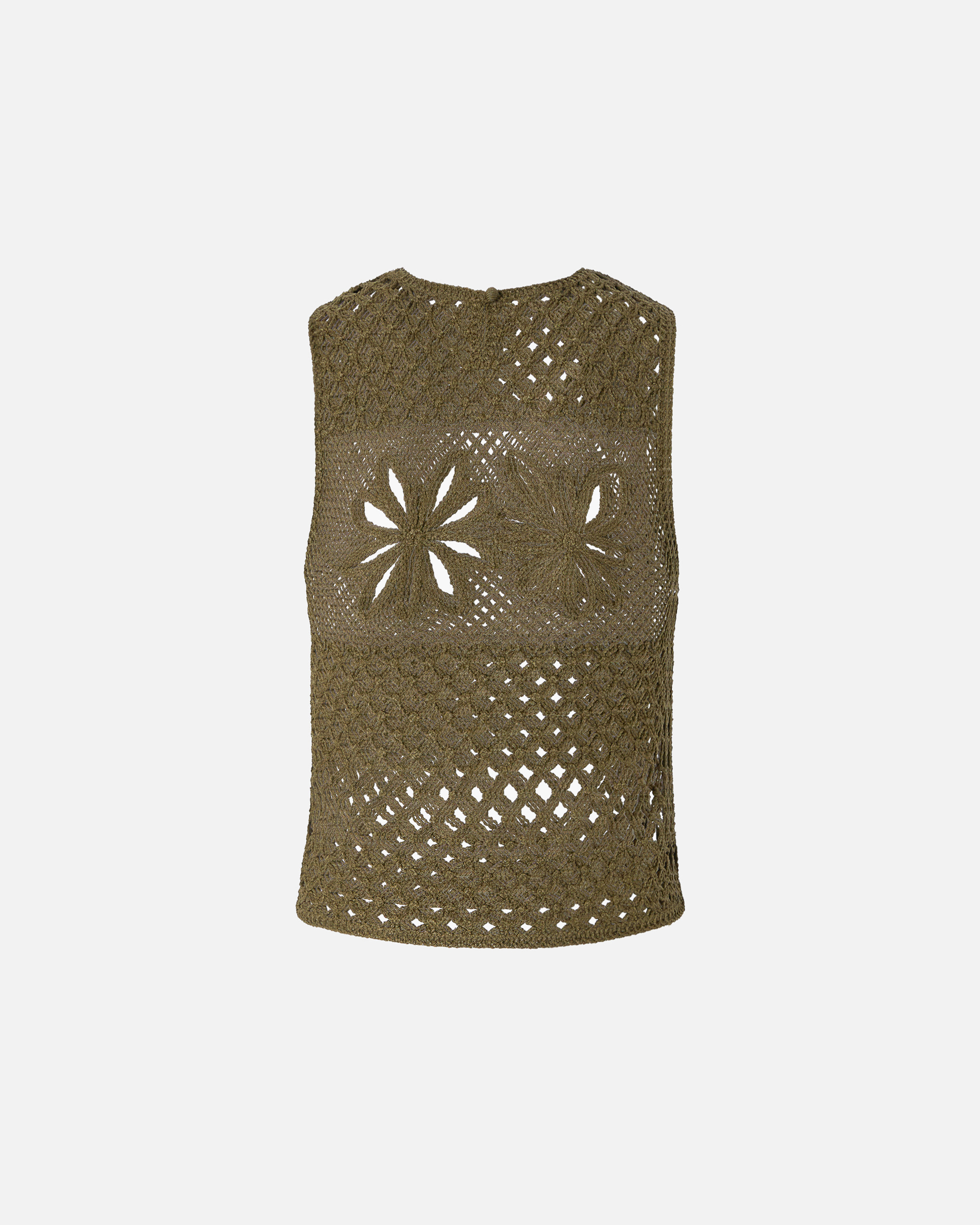 Pinko Top Sans Manches En Crochet Ajouré In Brown