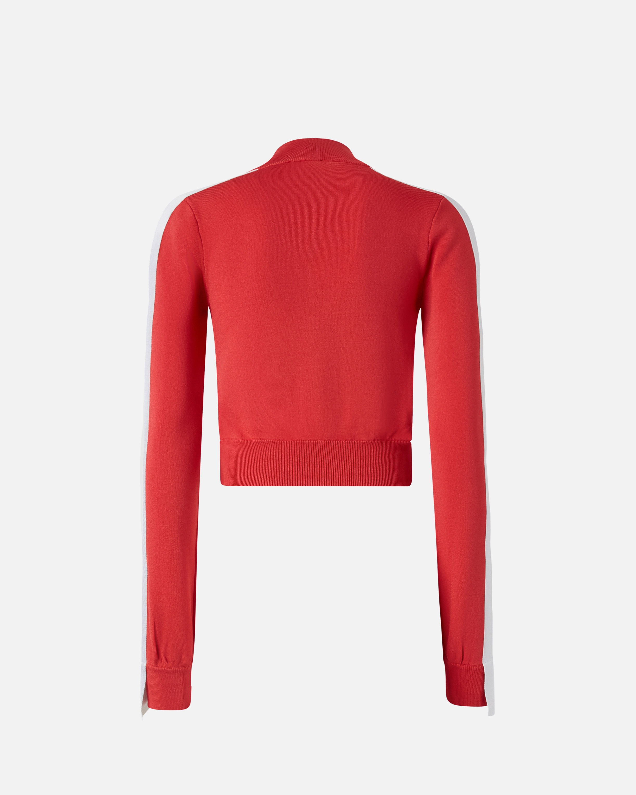 Pinko Cropped Sweatshirt In Technical Fabric In Red/white