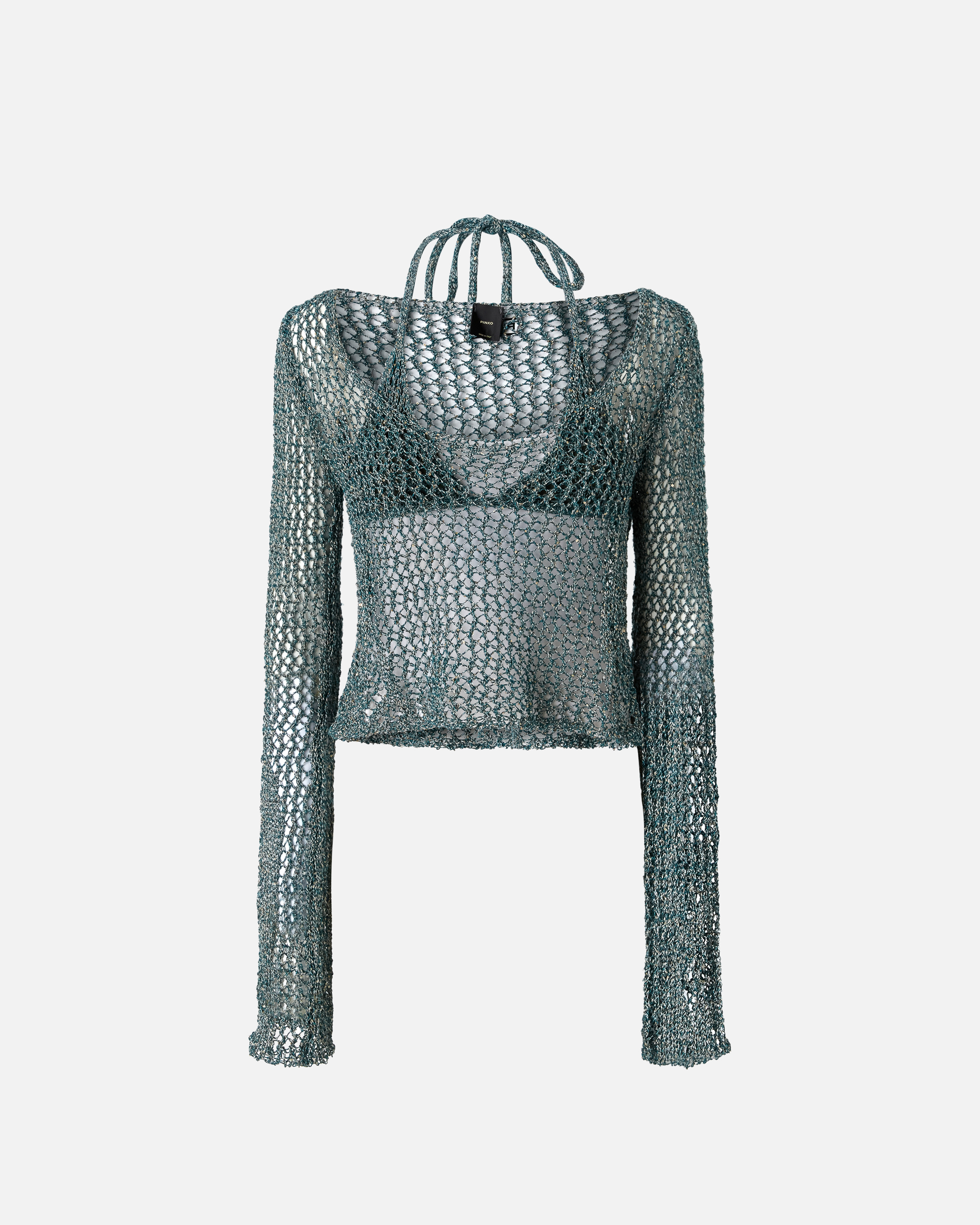 Pinko Pull En Maille Filet Avec Bikini In Mult. Verde/bianco