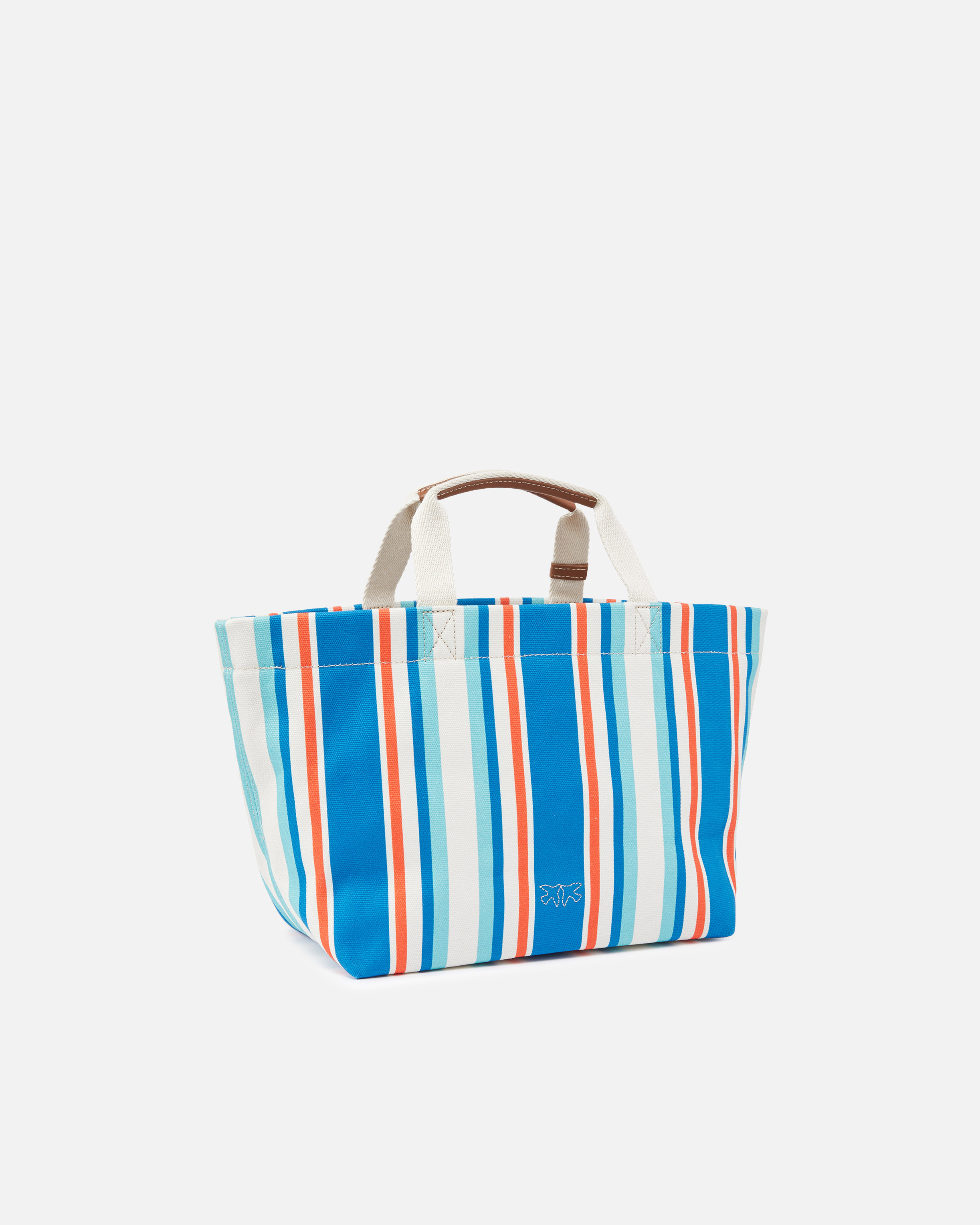 Medium shopper bag in striped canvas PINKO → Shop Online
