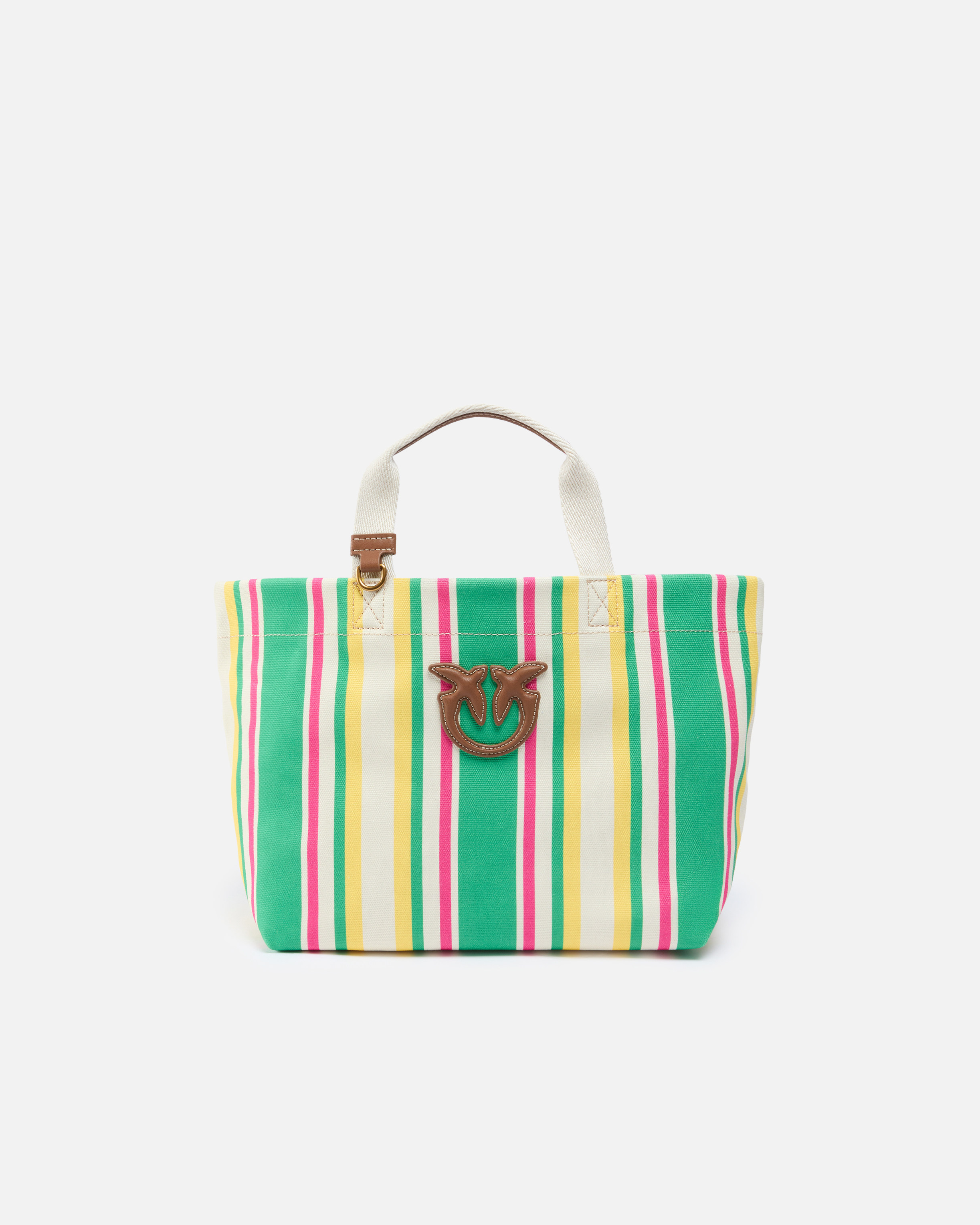 トートバッグ Pinko Medium Shopper Bag In Striped Canvas 104753A2G5-H87Q