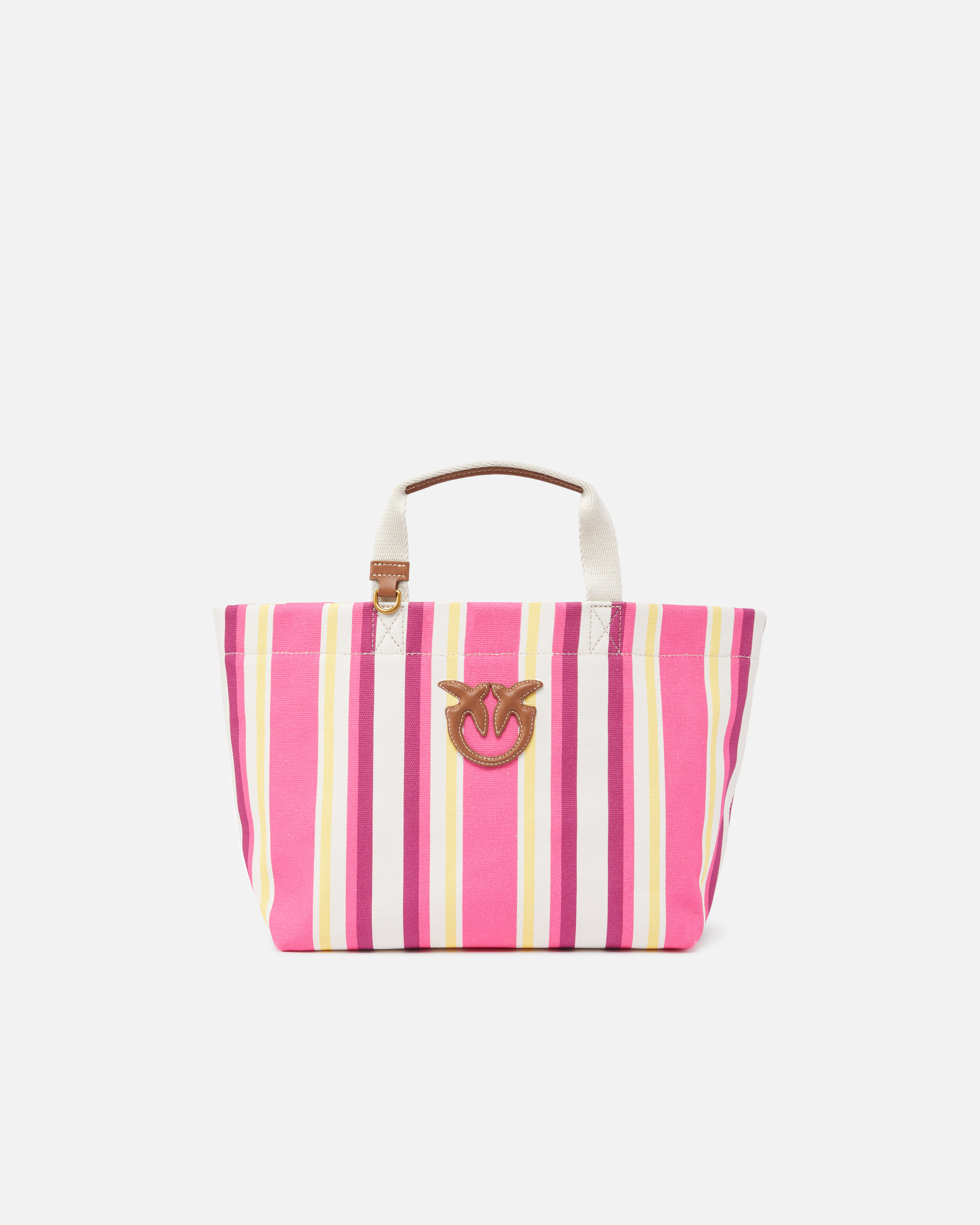 Medium shopper bag in striped canvas PINKO → Shop Online