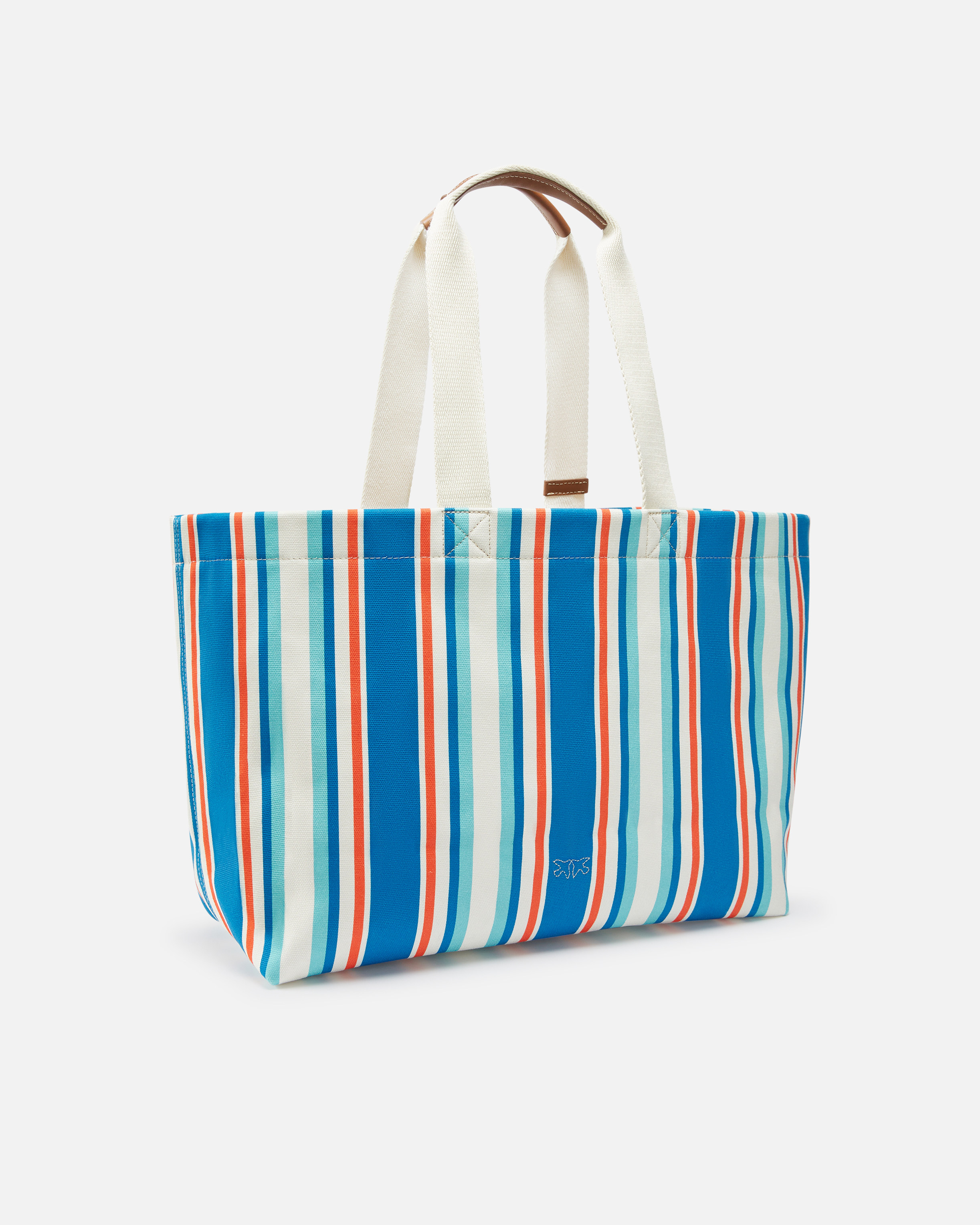 Pinko Maxi Shoulder Bag In Striped Fabric