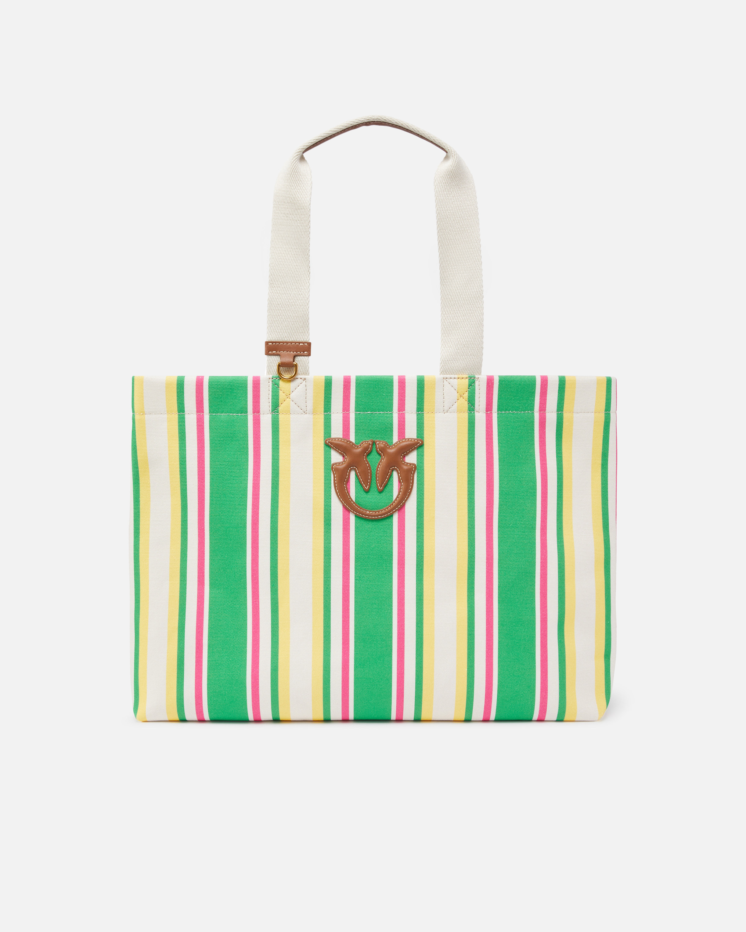 Pinko Maxi Shoulder Bag In Striped Fabric