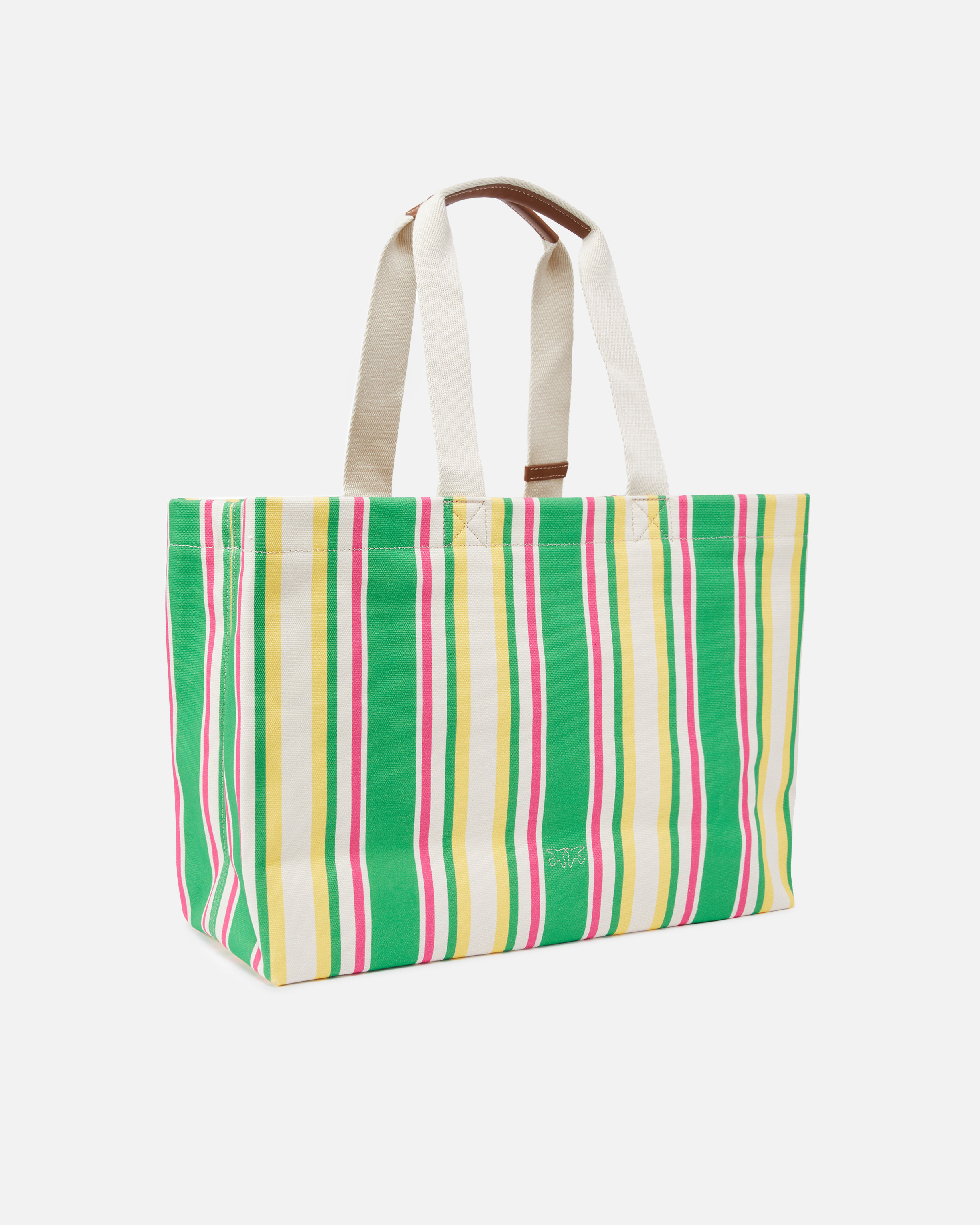 Pinko Maxi Shoulder Bag In Striped Fabric