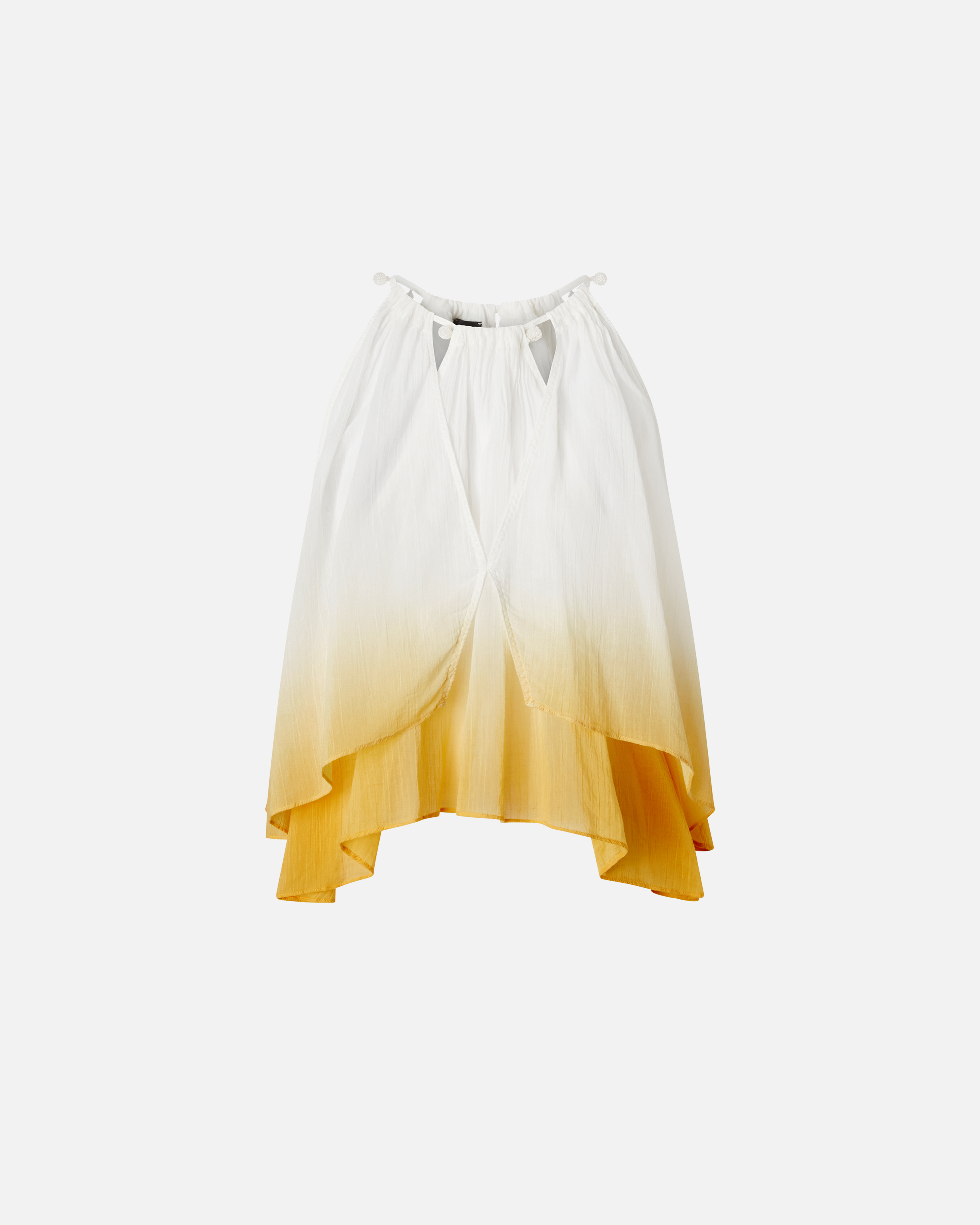 Pinko Three Words Top Mussola Sfumatu In White/banana
