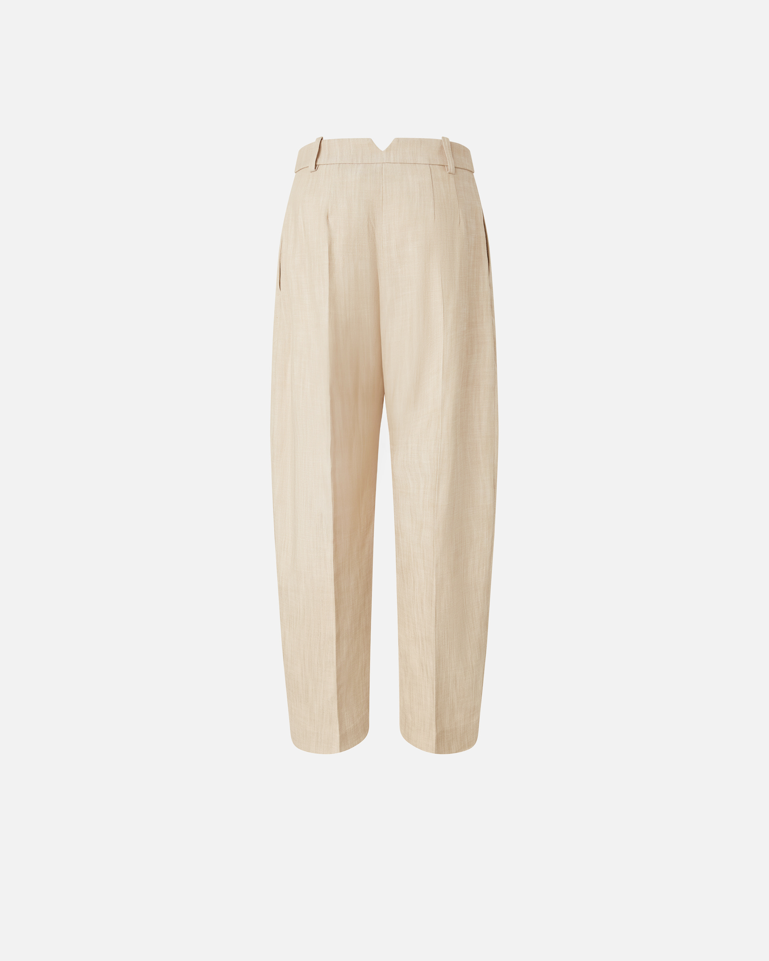 Pinko Wide Trousers With Canvas Pleats In Searing Sand-beige