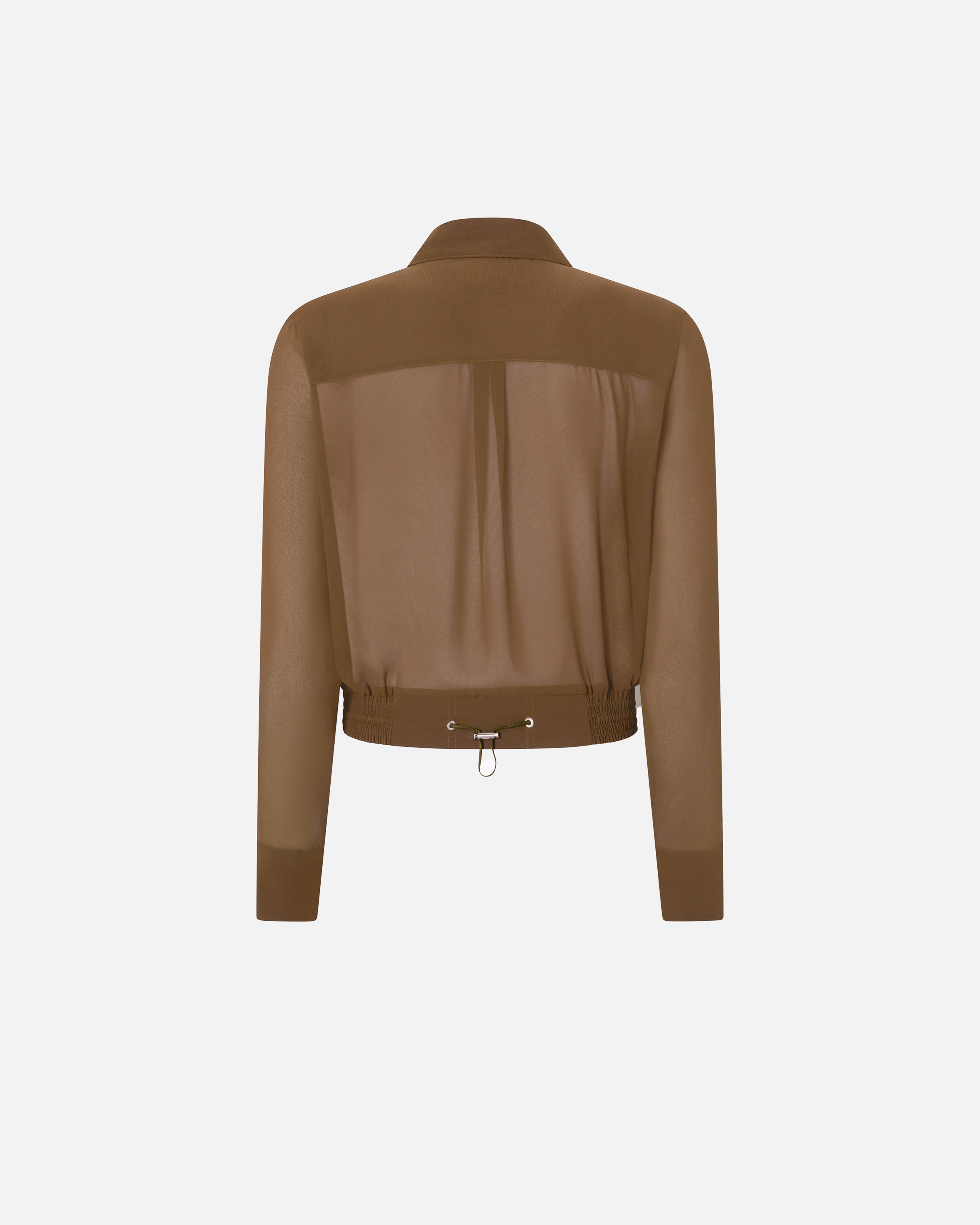 Pinko Lightweight Bomber-style Georgette Shirt In Green Old England