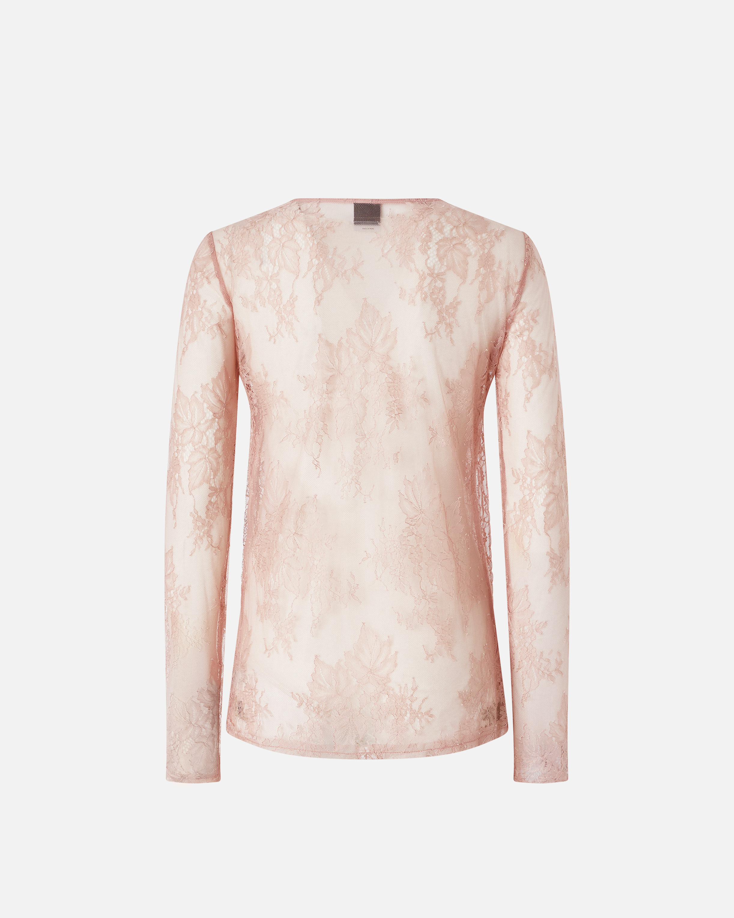 Pinko Slim-fitting Lace Sweater With Fringing In Light White Coffee