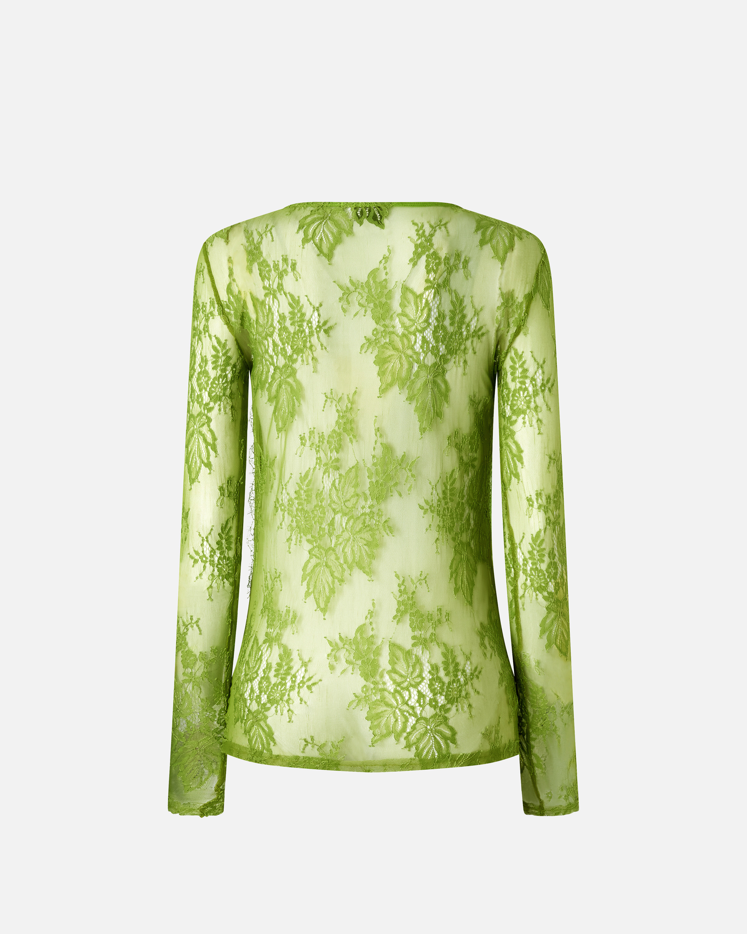 Pinko Slim-fitting Lace Sweater With Fringing In Green Spinach