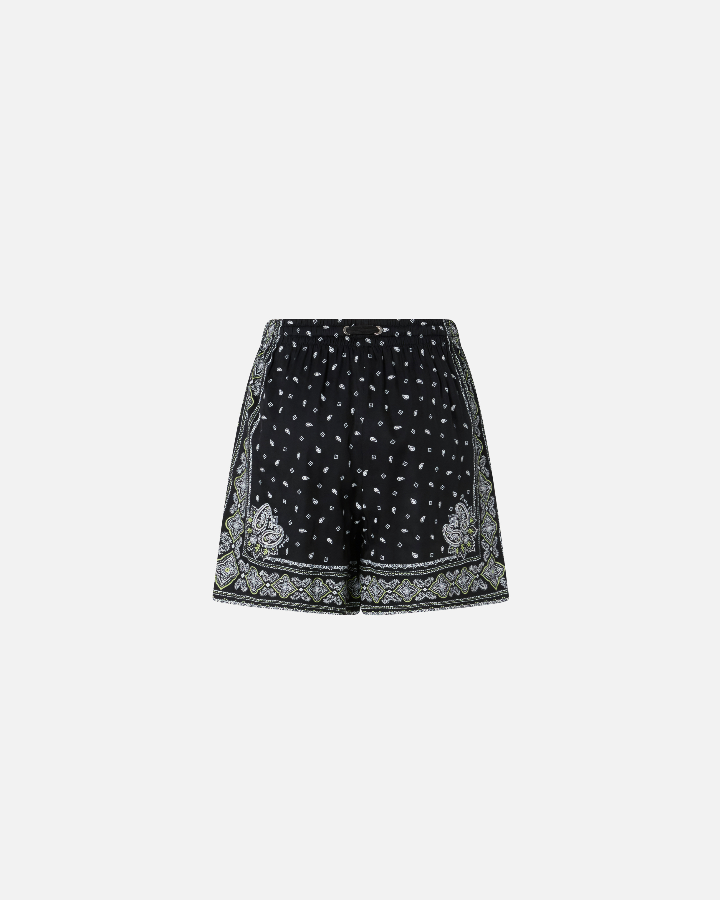 Pinko Short À Imprimé Bandana In Black/lime