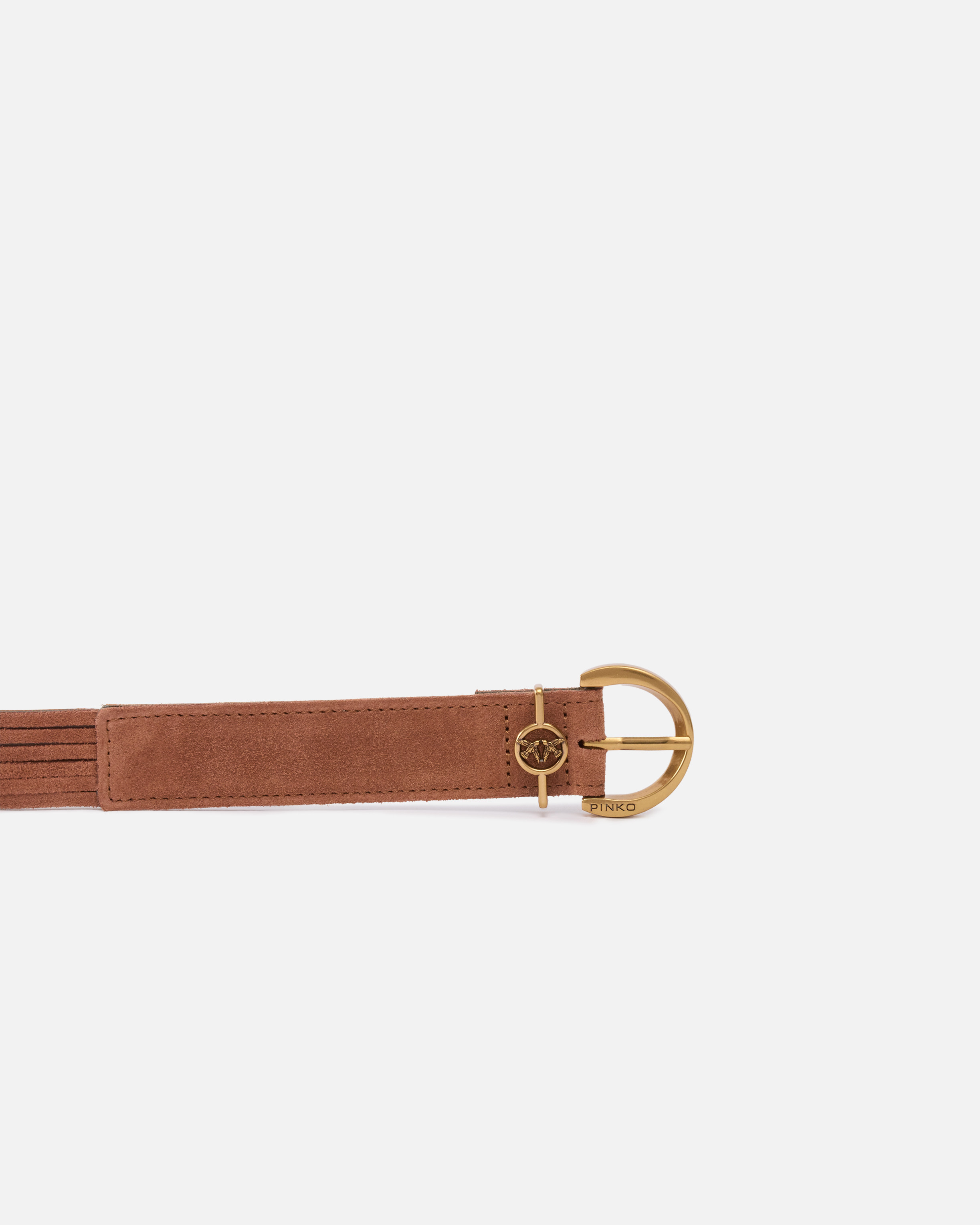 Pinko Suede Belt With Loops In Arabic-mix Gal. Gold-nikel