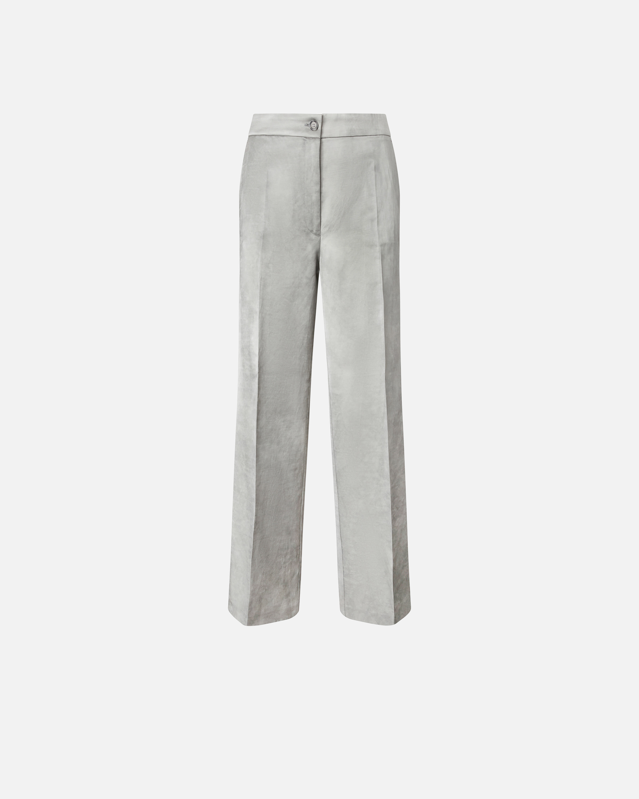 Pinko Elegant Wide Trousers In Washed-out Satin In Wild Dove Grey.