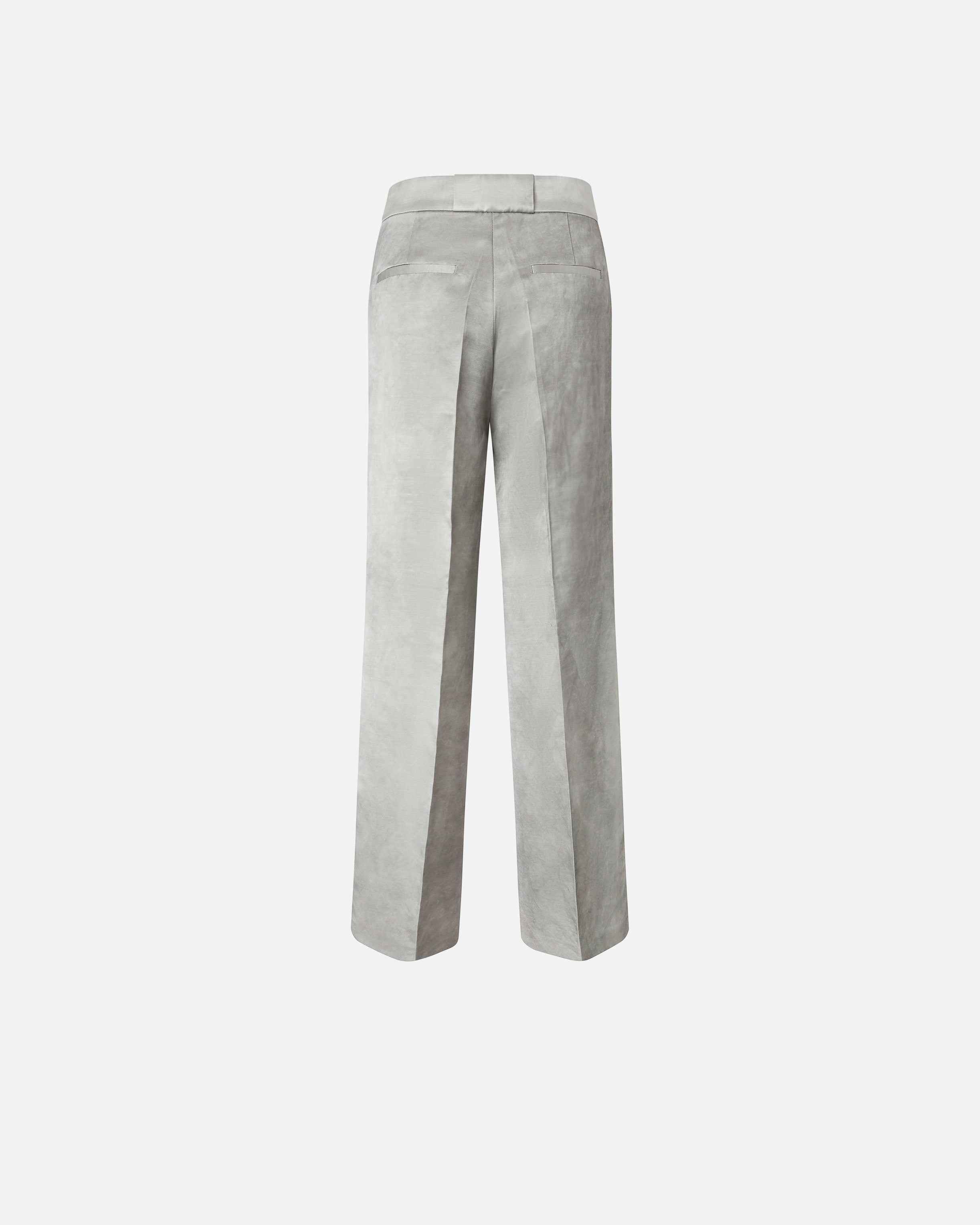 Pinko Elegant Wide Trousers In Washed-out Satin In Wild Dove Grey.