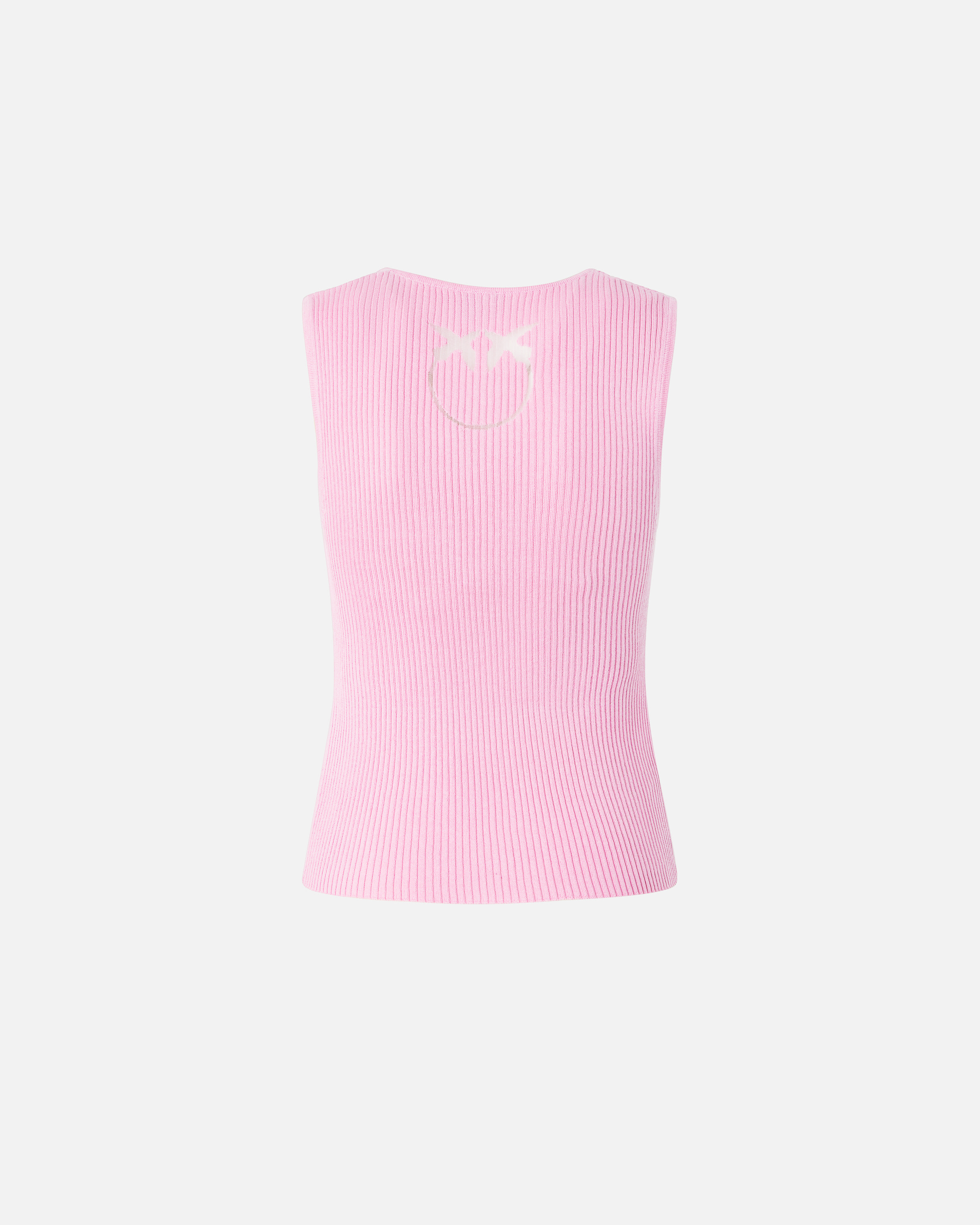 Pinko Ribbed Silk Blend Sleeveless Top In Mauve Ch. Luna