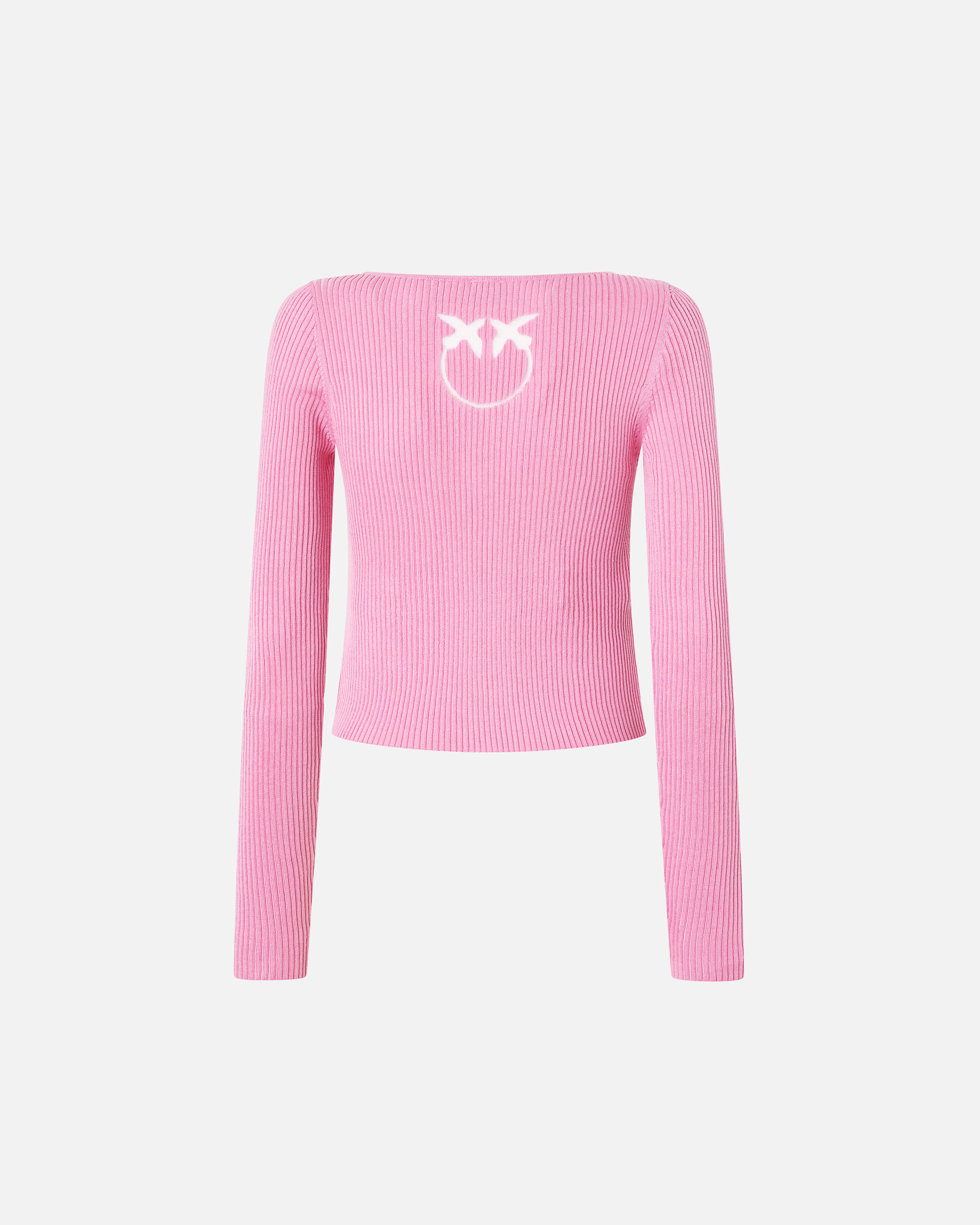 Pinko Cropped Cardigan With Bird Logo On The Back In Moonlight Mauve