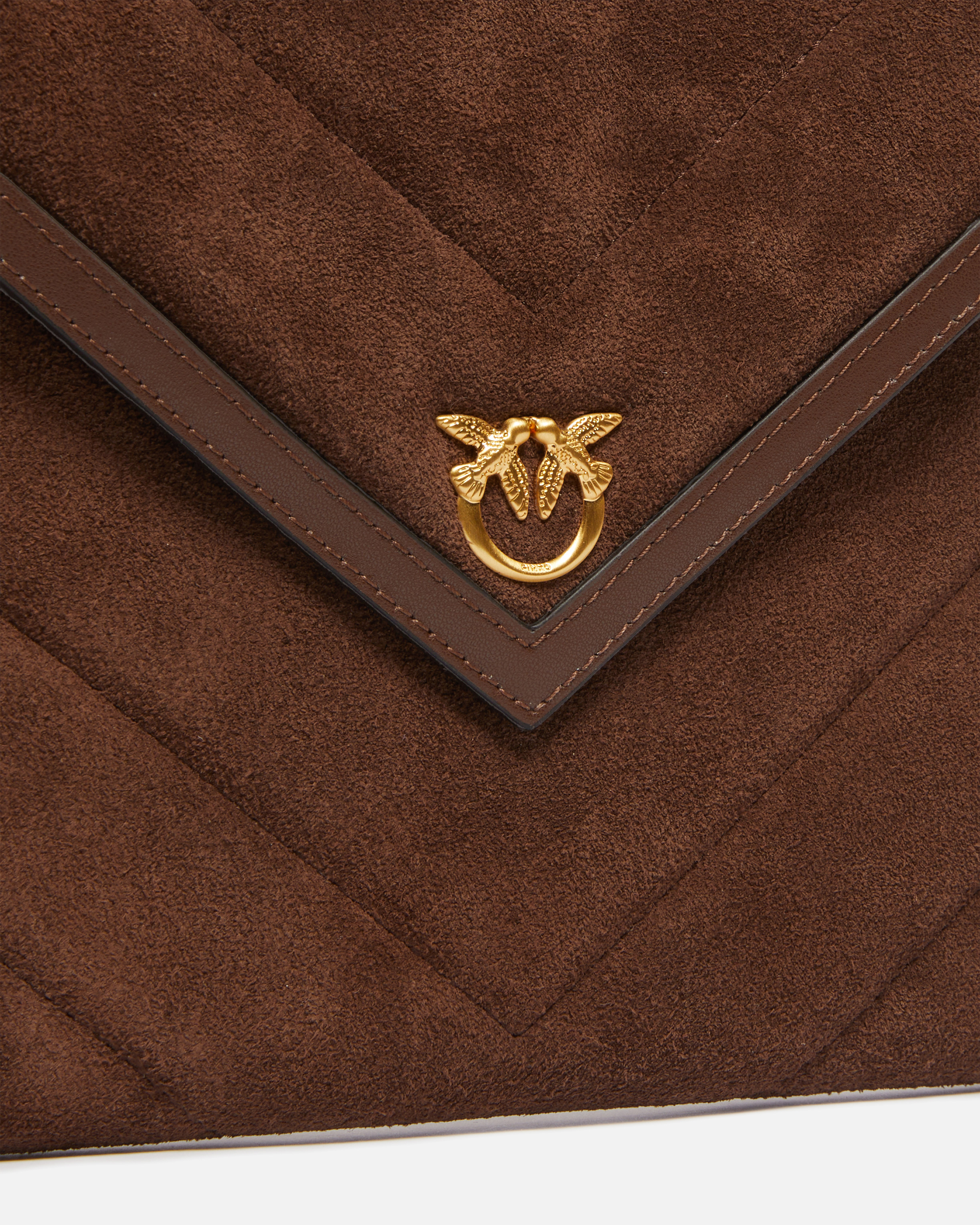 Suede pouch with Love Birds logo 3