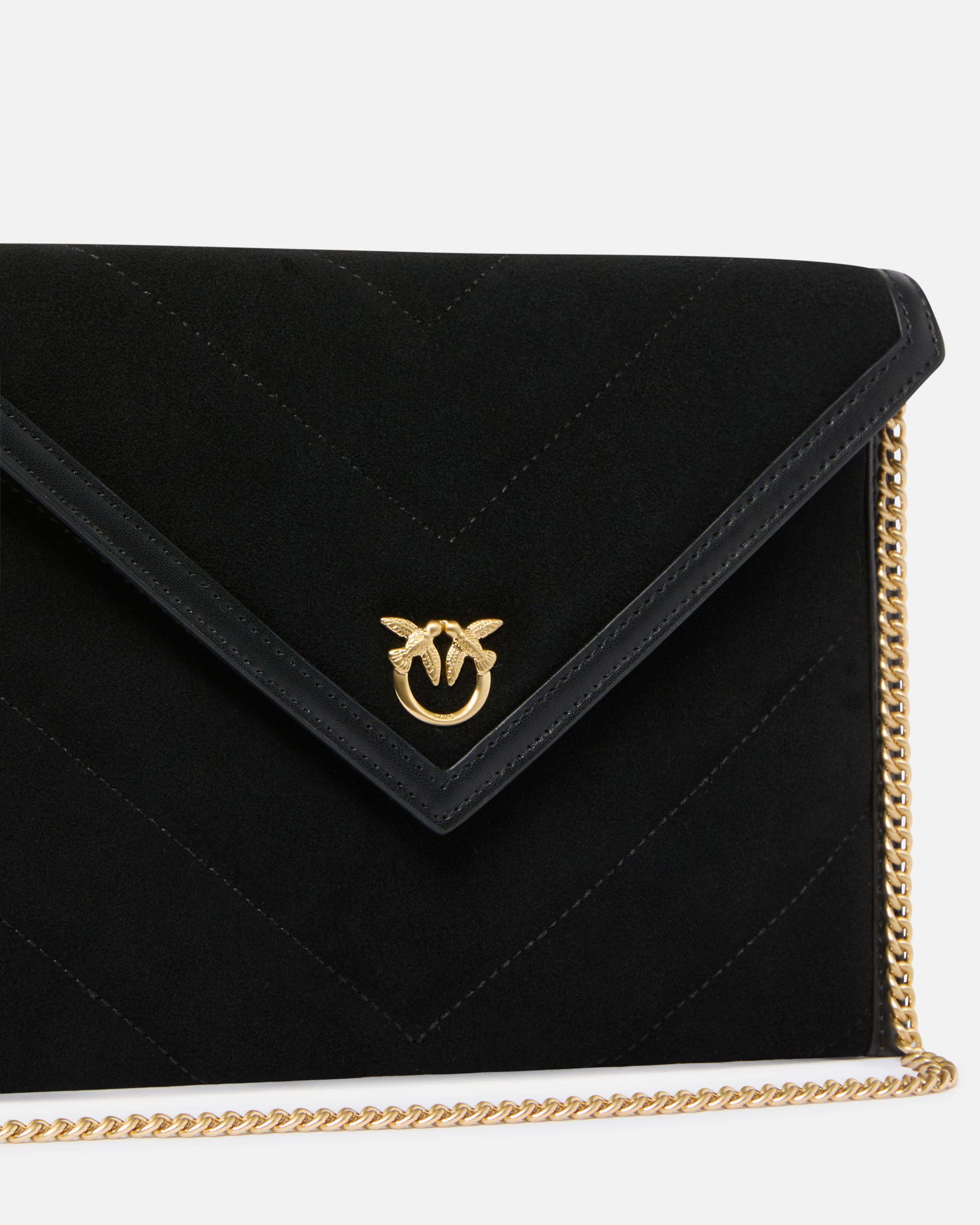 Suede pouch with Love Birds logo 2