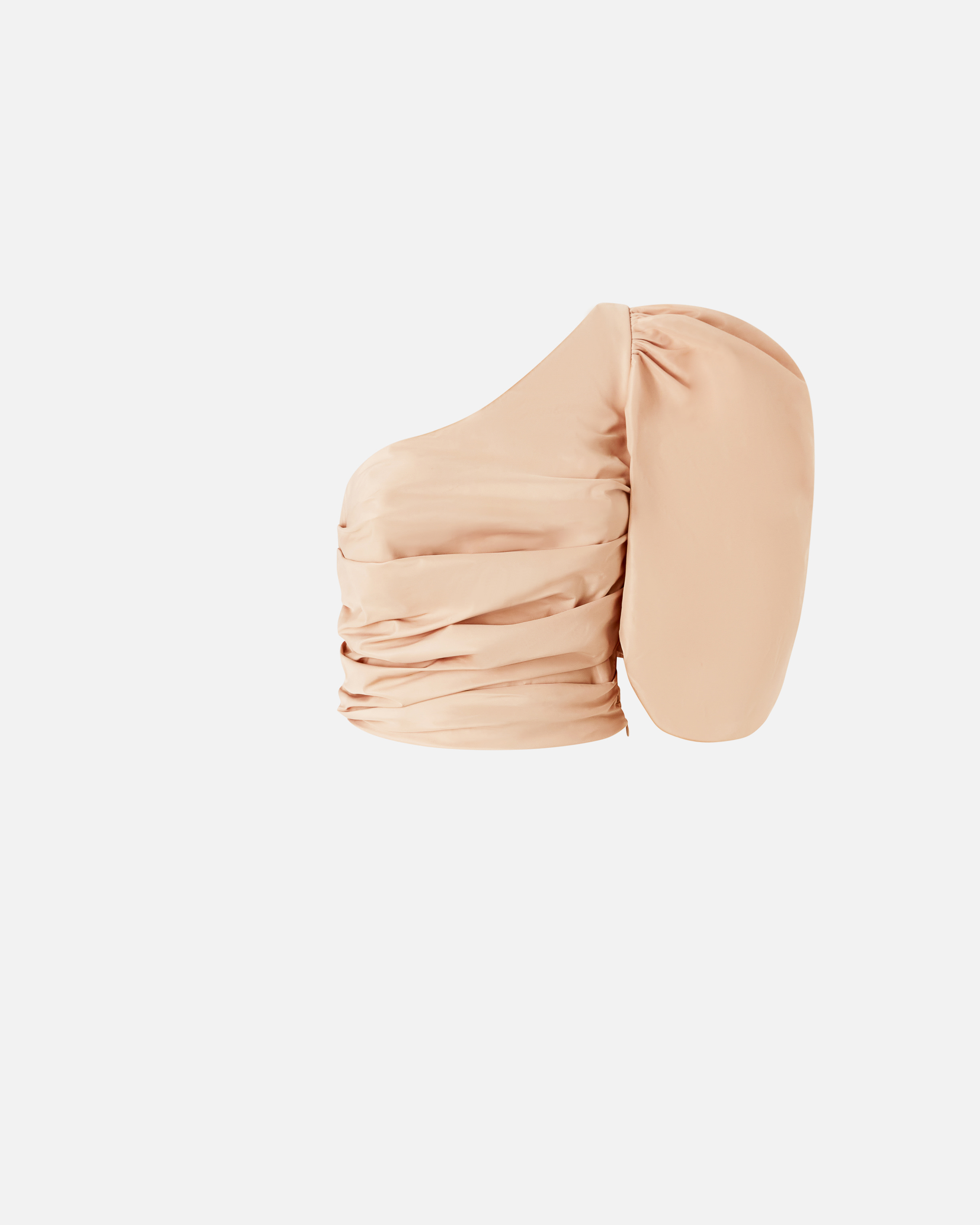 Pinko Asymmetrical One-shoulder Taffeta Top In Cameo Pink In Cameo Pink